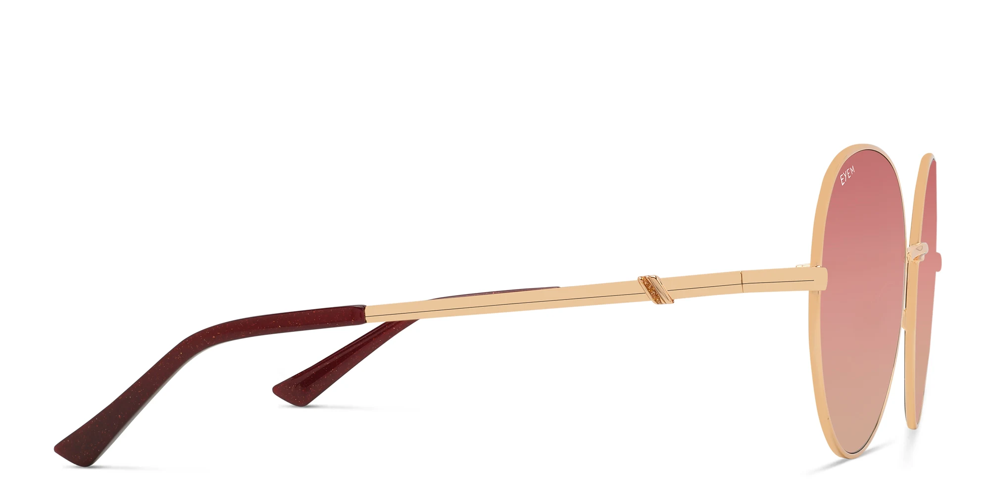 Shop EYE'M Round Sunglasses in Gold online.