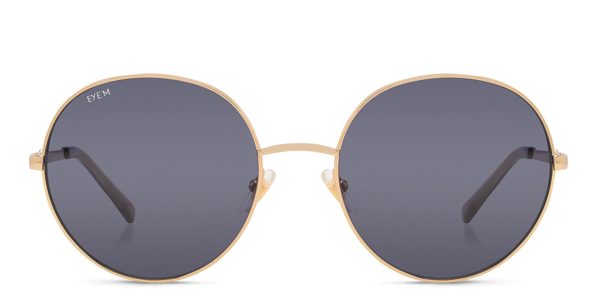 Shop EYE'M Round Sunglasses in Gold online.