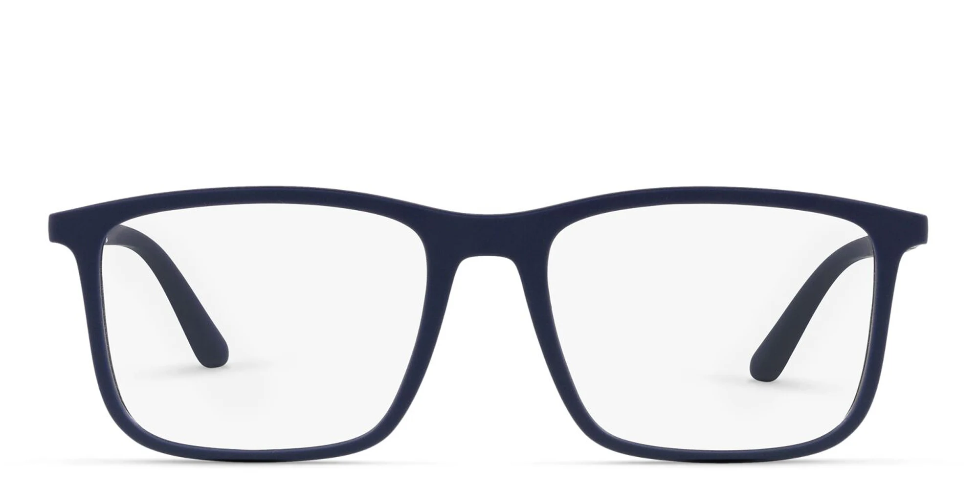 Shop Emporio Armani Rectangle Eyeglasses in Matte Blue online.