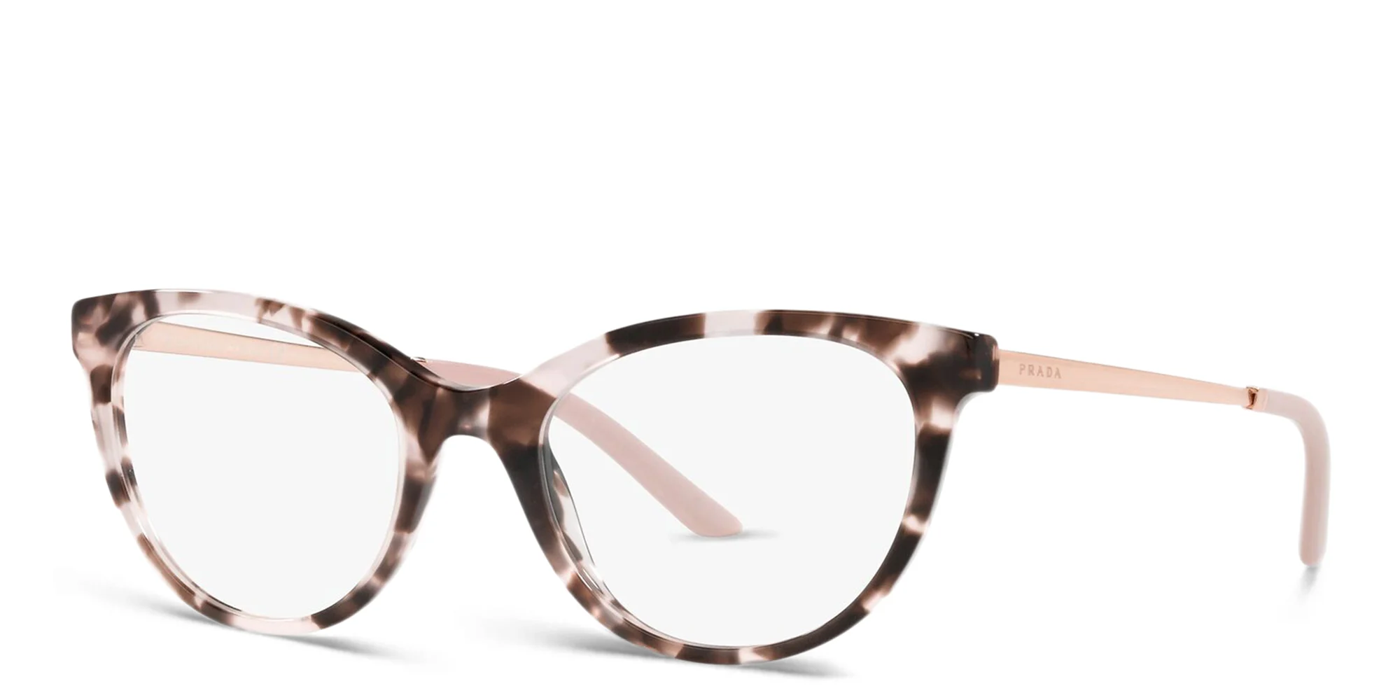 Shop PRADA Round Eyeglasses in Orchid Tortoise online.
