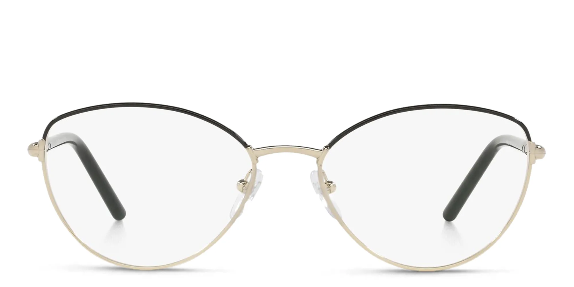 Shop PRADA Wide Cat Eye Eyeglasses in Gold online.
