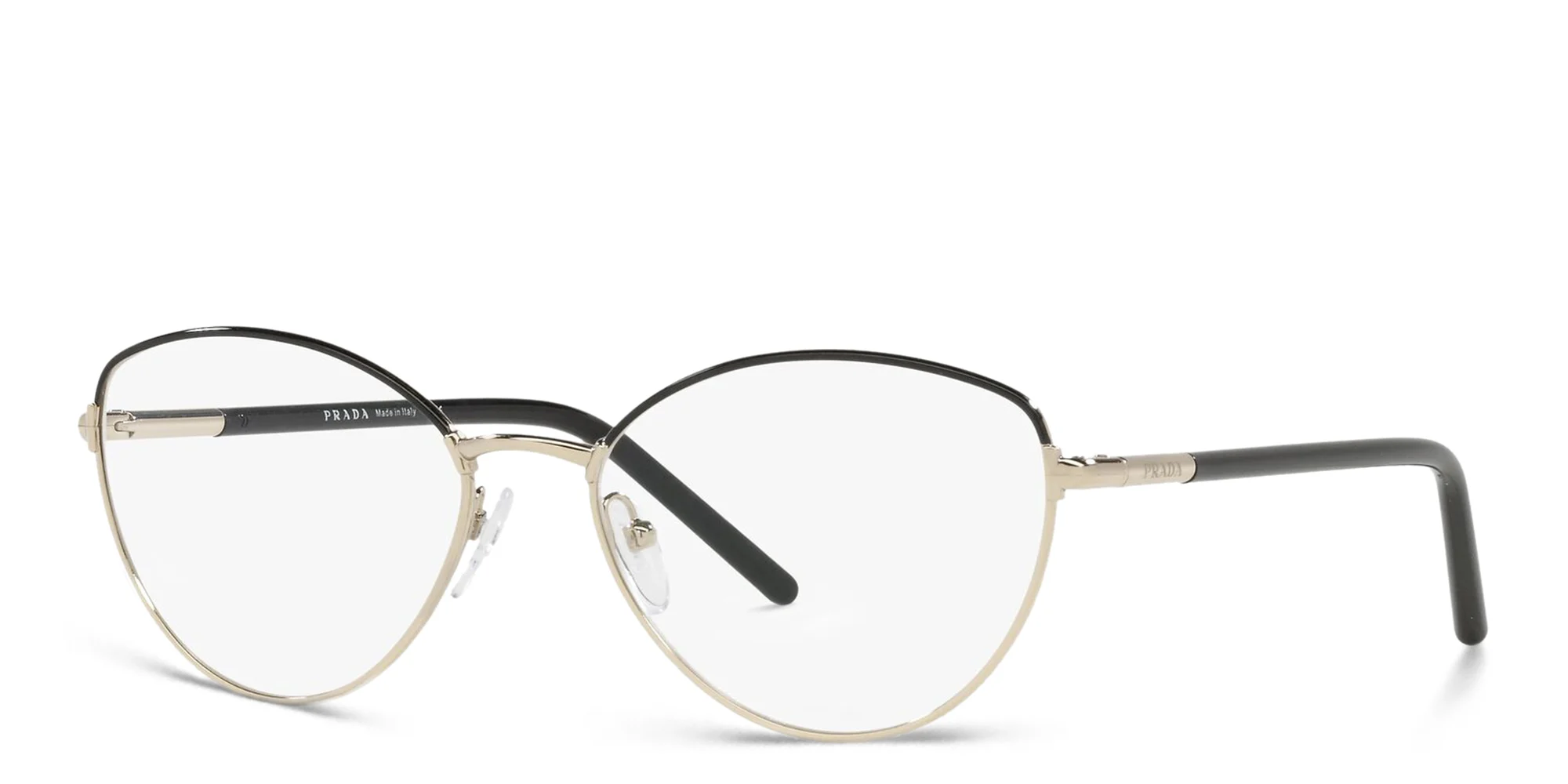Shop PRADA Wide Cat Eye Eyeglasses in Gold online.