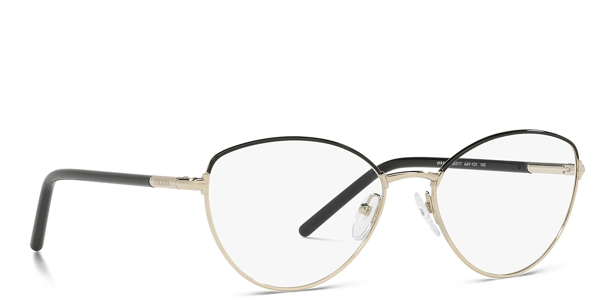 Shop PRADA Wide Cat Eye Eyeglasses in Gold online.