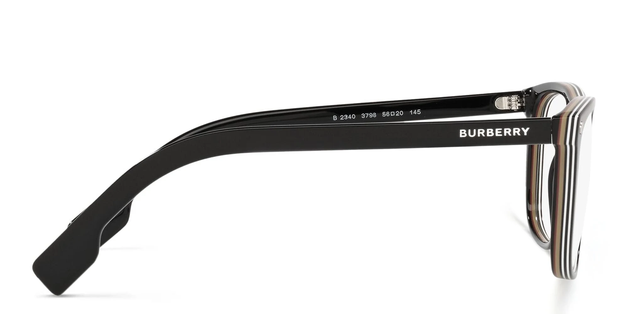 Shop BURBERRY Wide Square Eyeglasses in Black online.