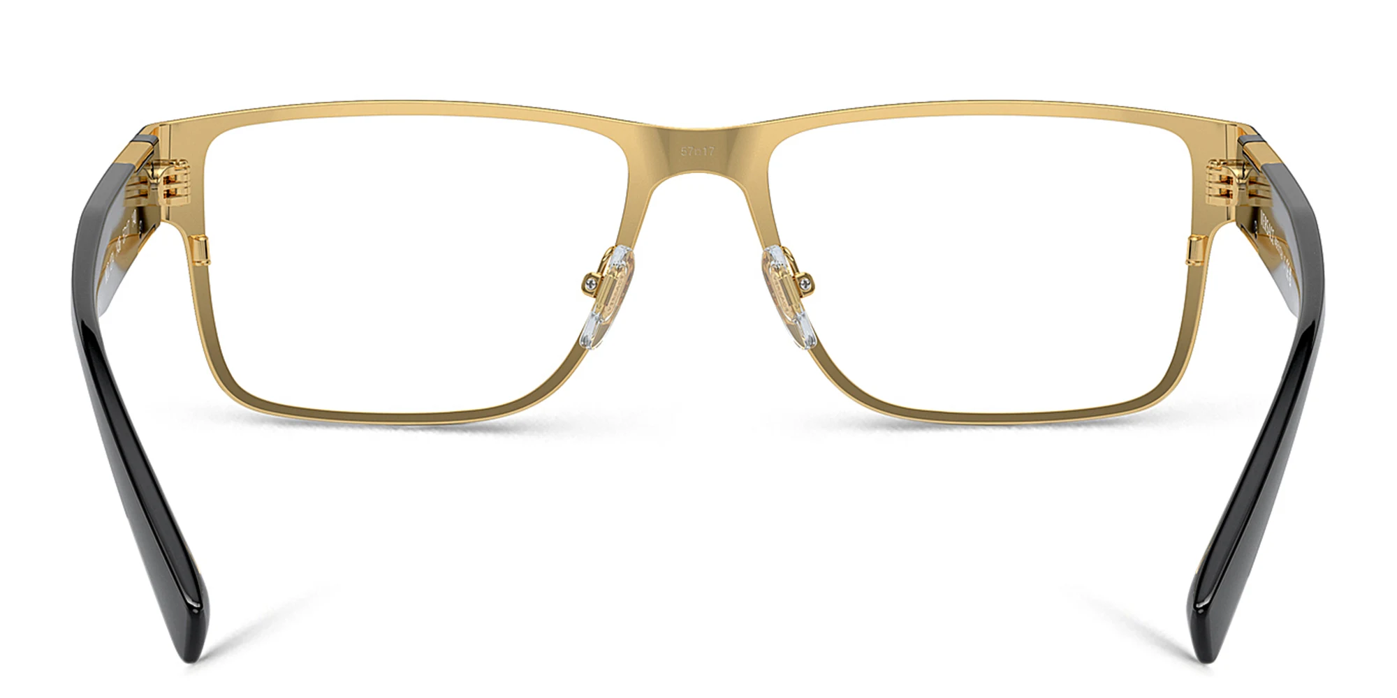 Shop VERSACE Medusa-embellished wide rectangle eyeglasses in Black online.