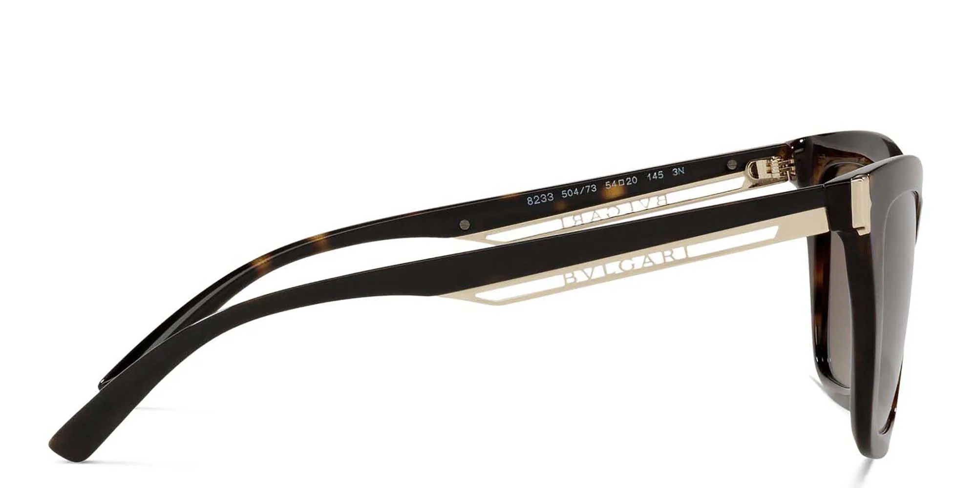 Shop BVLGARI Rectangle Sunglasses in Brown online.