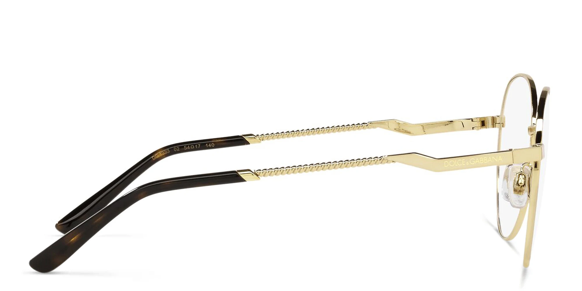 Shop Dolce & Gabbana Round Eyeglasses in Gold online.