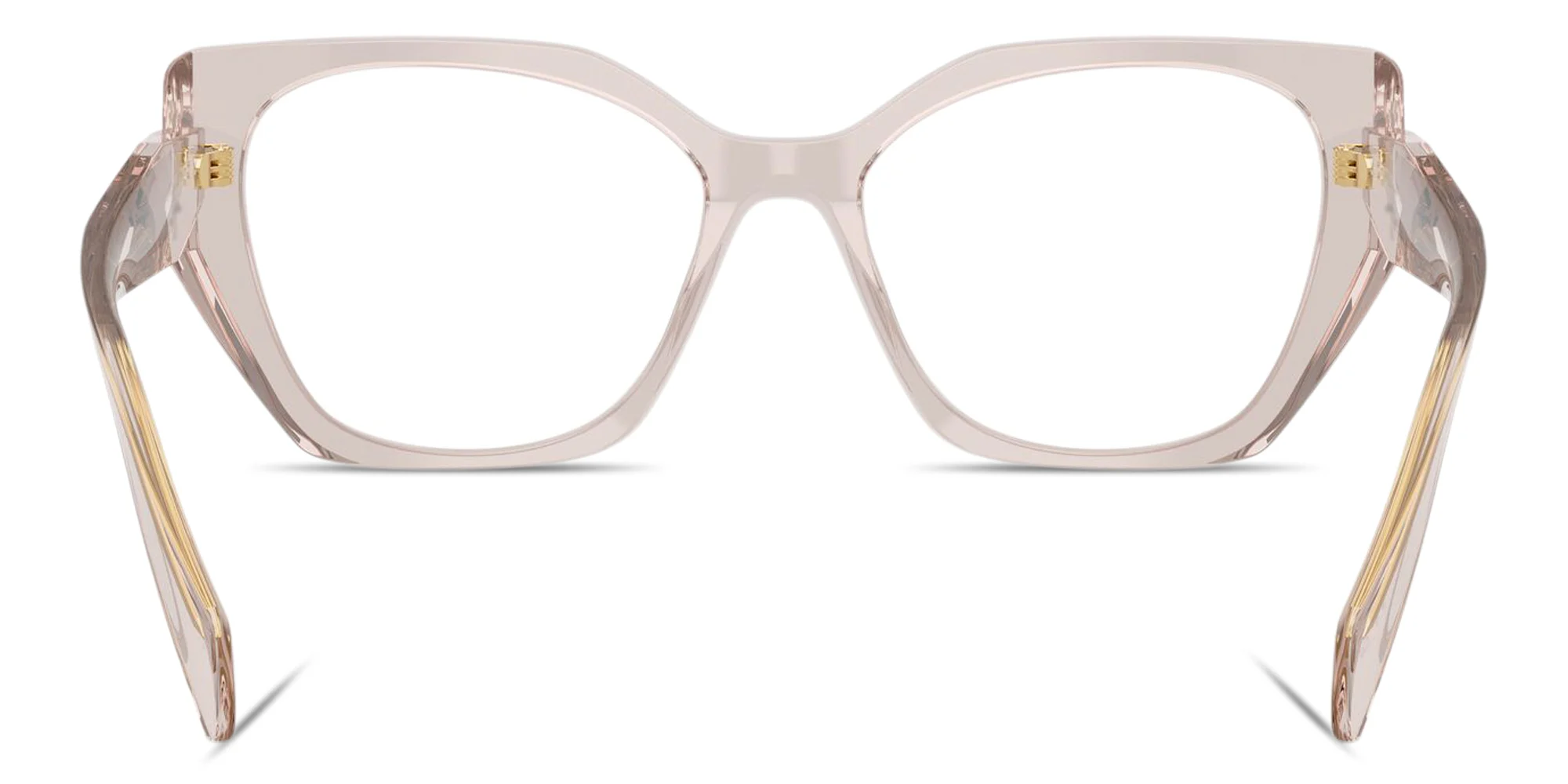 Shop PRADA Logo Print Irregular Eyeglasses in Cold Mauve online.