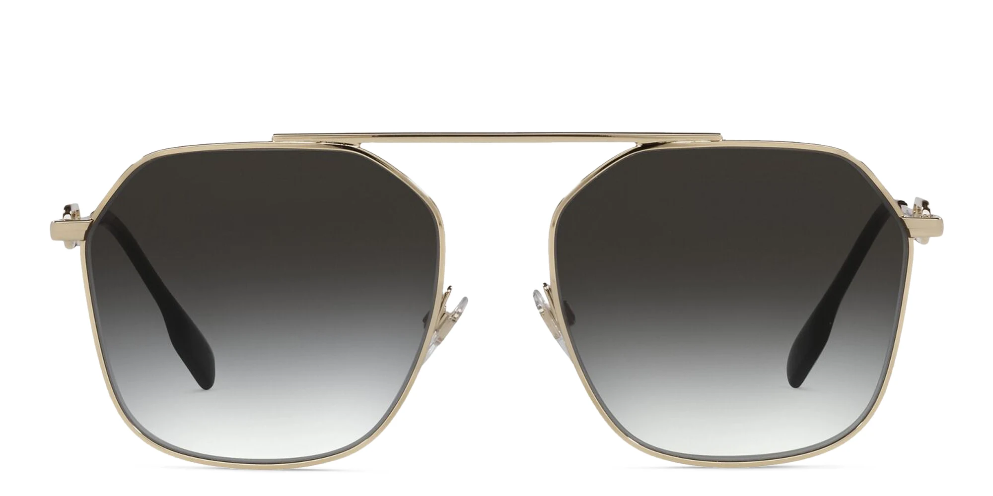 Shop BURBERRY Square Sunglasses in Light Gold online.