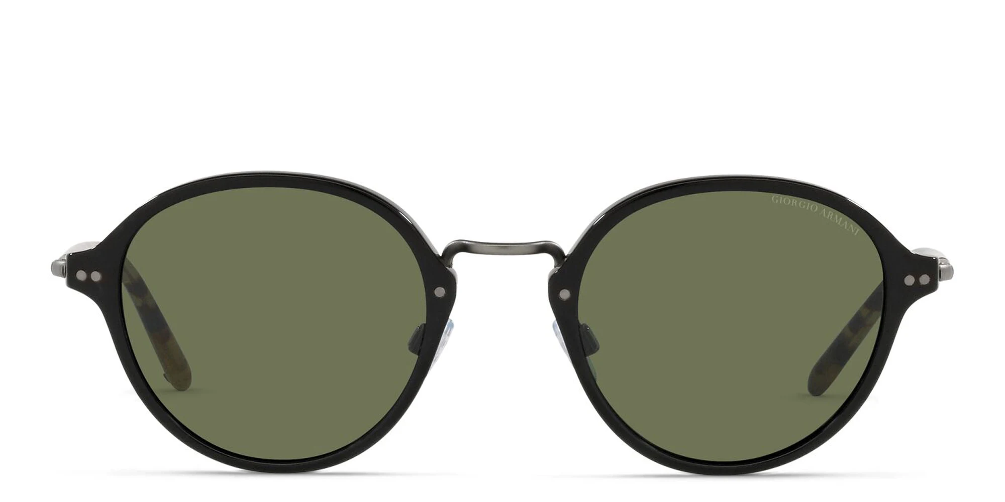 Shop GIORGIO ARMANI Round Sunglasses in Black online.