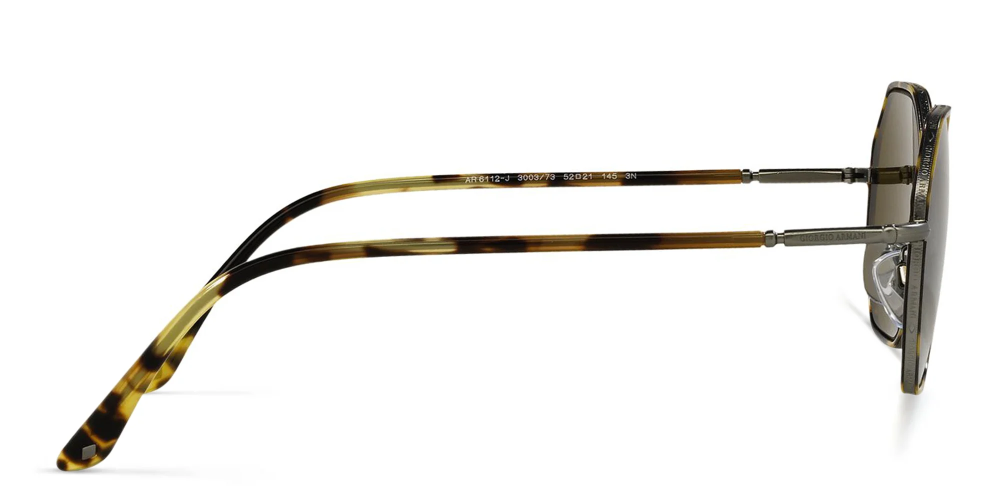Shop GIORGIO ARMANI Irregular Sunglasses in Matte Gunmetal online.