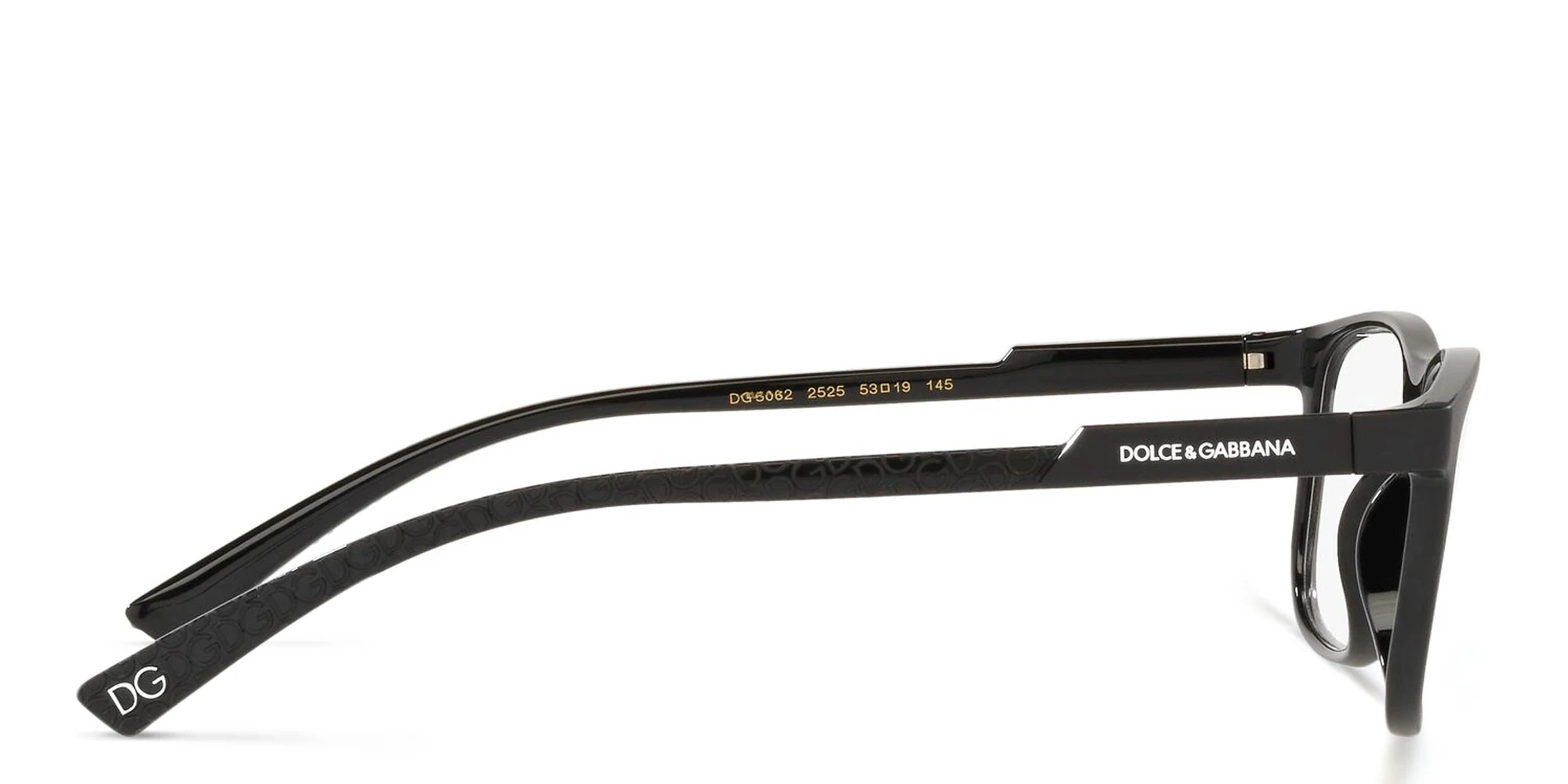 Shop Dolce & Gabbana Wide Rectangle Eyeglasses in Matte Black online.