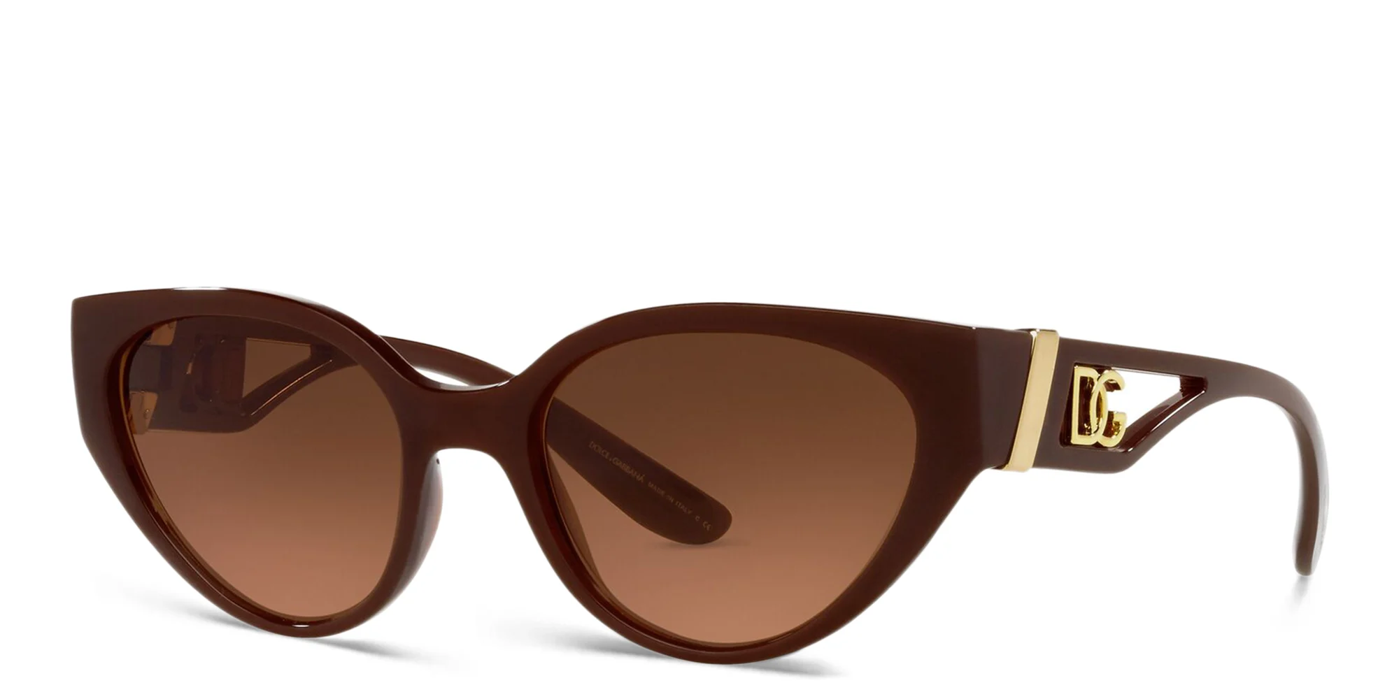 Shop Dolce & Gabbana Cat Eye Sunglasses in Transparent Aubergine online.