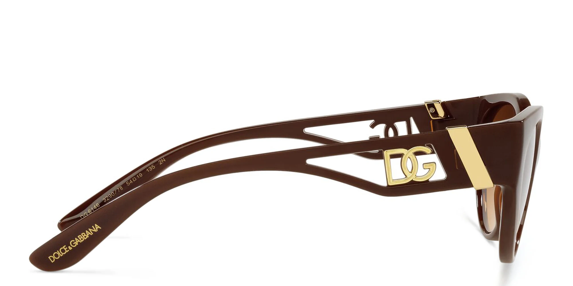Shop Dolce & Gabbana Cat Eye Sunglasses in Transparent Aubergine online.