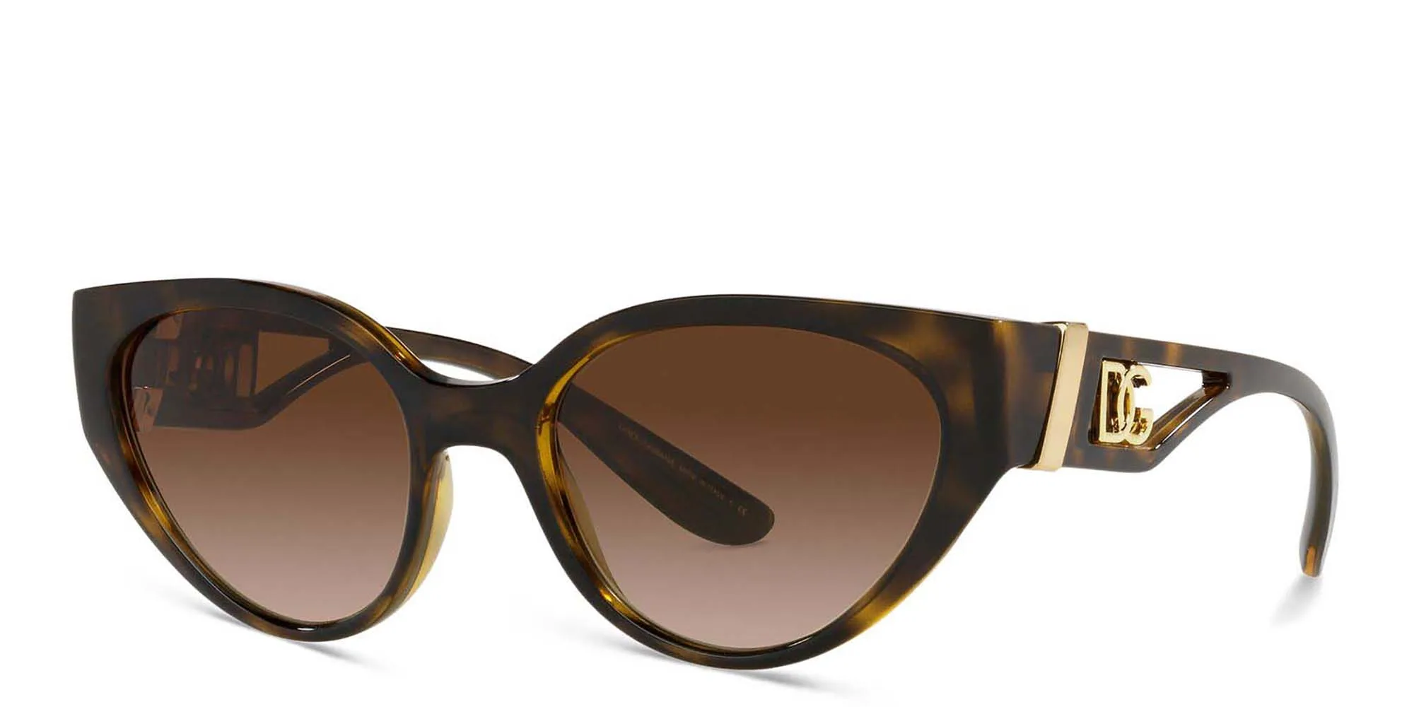 Shop Dolce & Gabbana Cat Eye Sunglasses in Havana online.