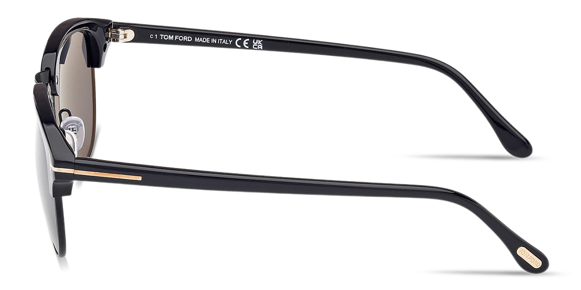 Shop TOM FORD Henry Square Sunglasses in Shiny Black online.