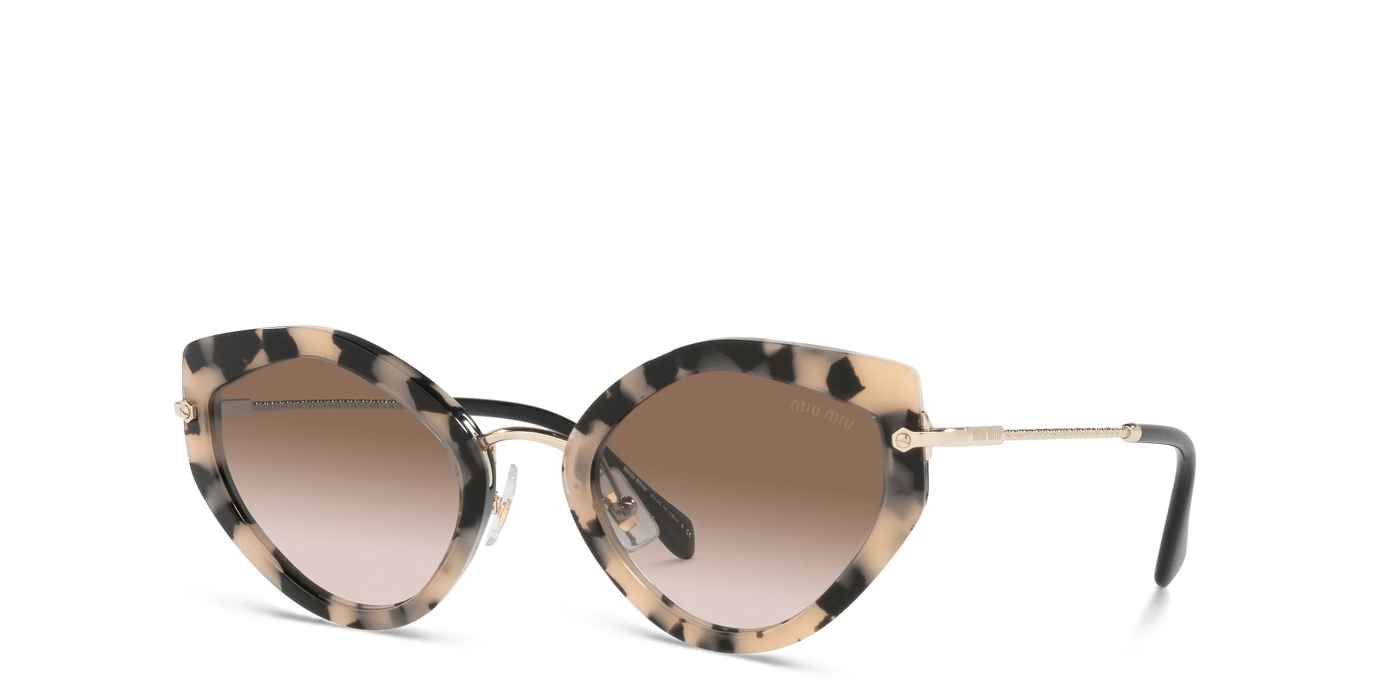 Shop MIU MIU Cat Eye Sunglasses in Havana Pink online.