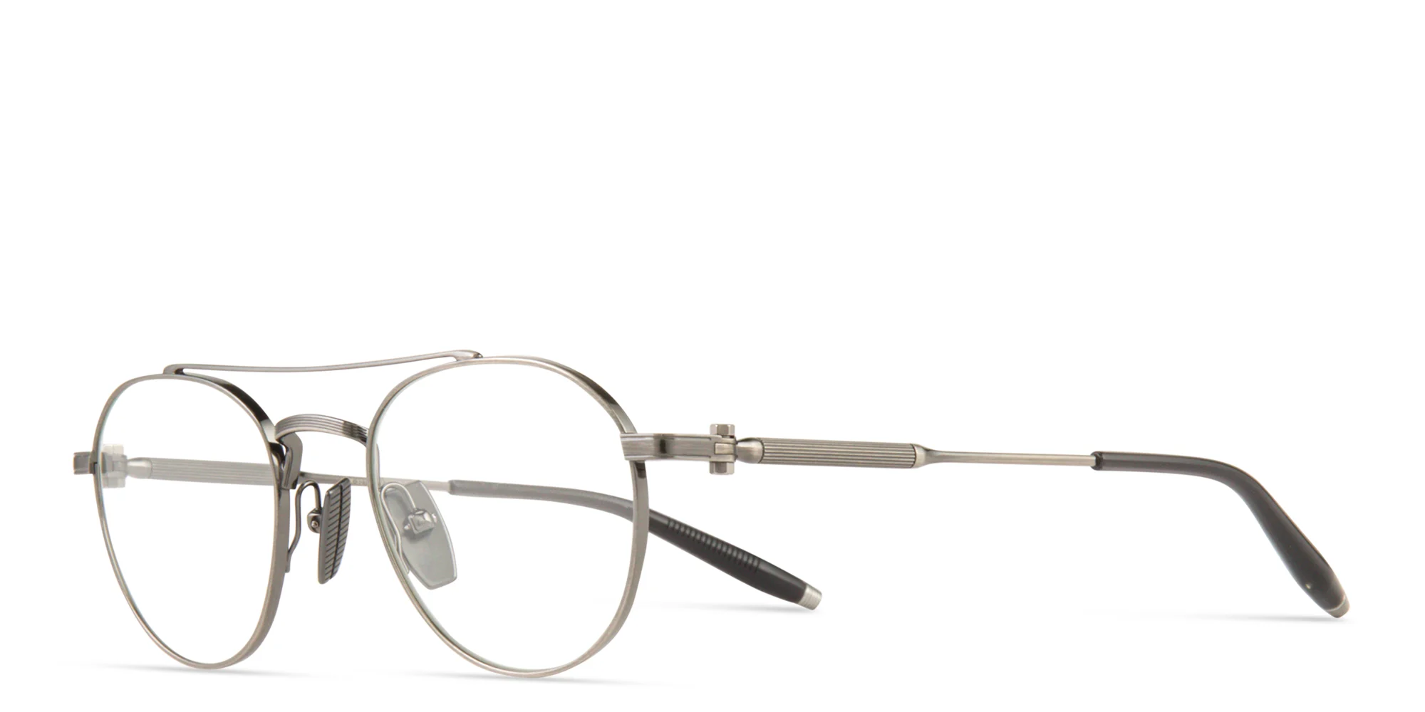 Shop AKONI Mercury Unisex Round Eyeglasses in Silver online.