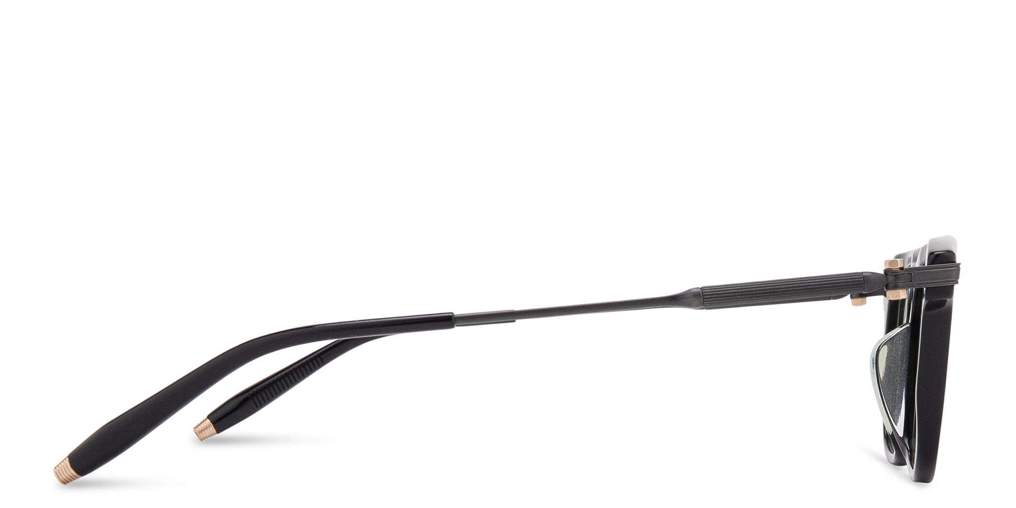 Shop AKONI Unisex Square Eyeglasses in Black online.