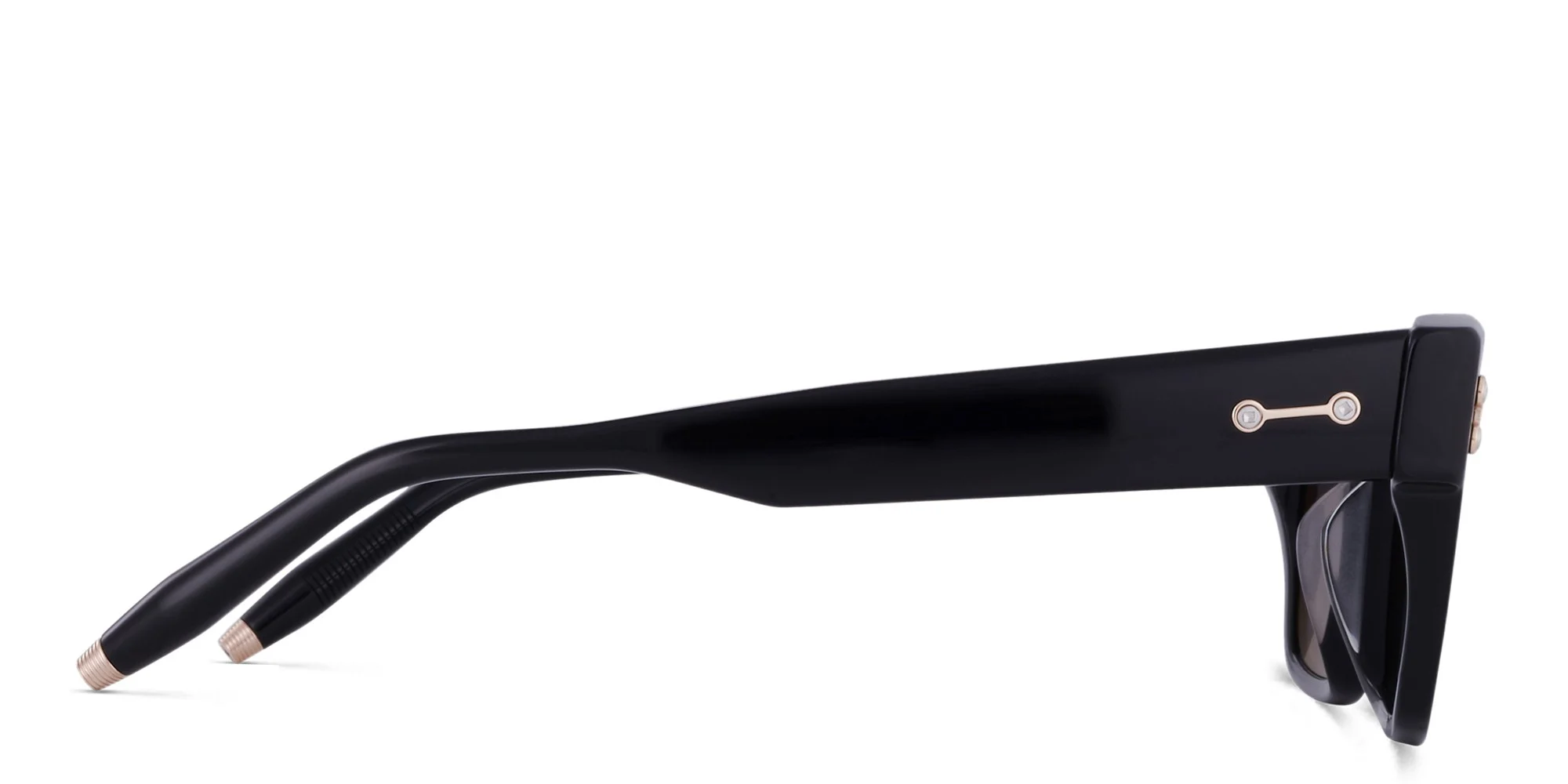 Shop AKONI Columba Unisex Square Sunglasses in Black online.
