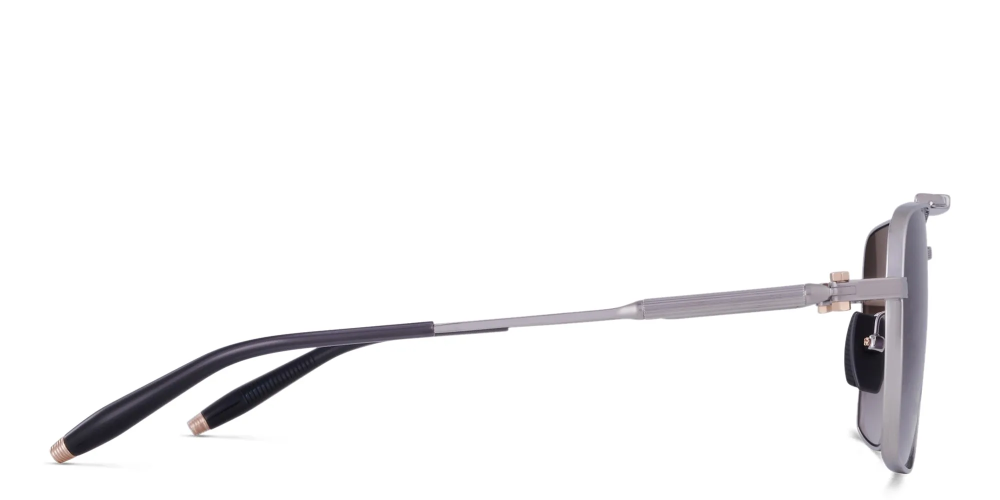 Shop AKONI Eos Unisex Square Sunglasses in Silver online.