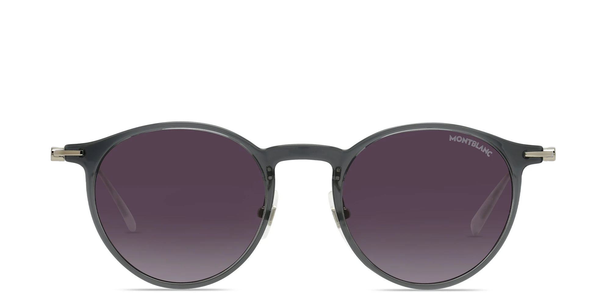 Shop MONTBLANC Round Sunglasses in Grey online.