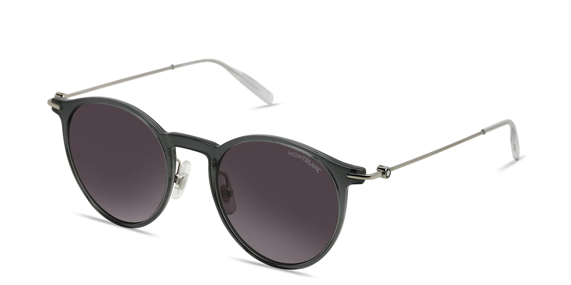 Shop MONTBLANC Round Sunglasses in Grey online.