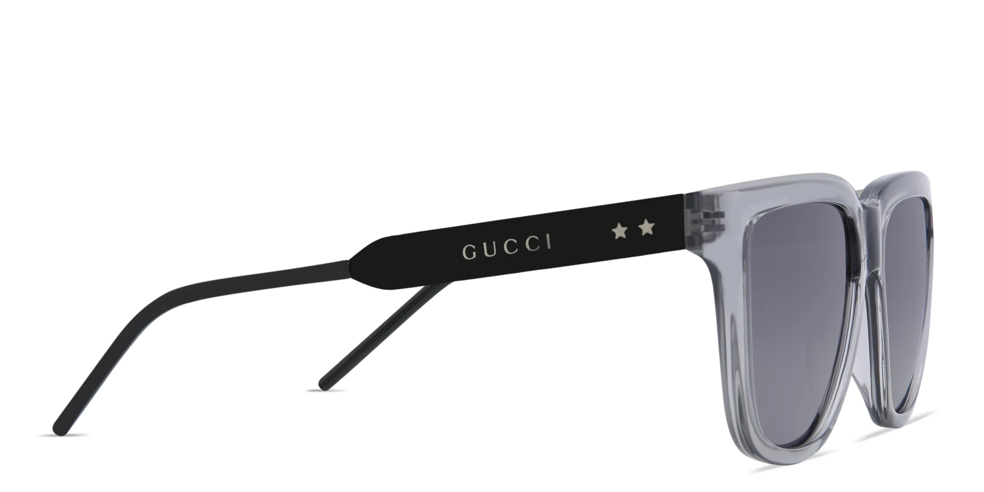 Shop GUCCI Rectangle Sunglasses in Black online.