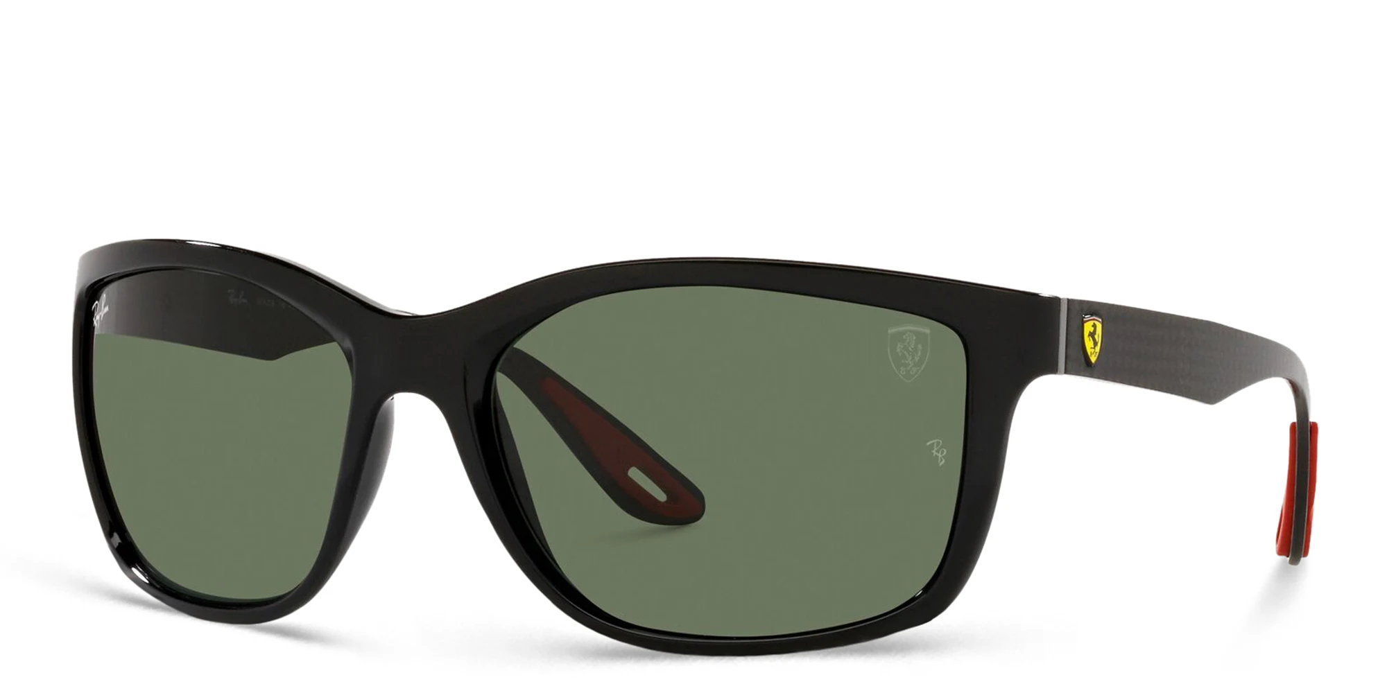 Shop Ray-Ban Ferrari Unisex Rectangle Sunglasses in Black online.