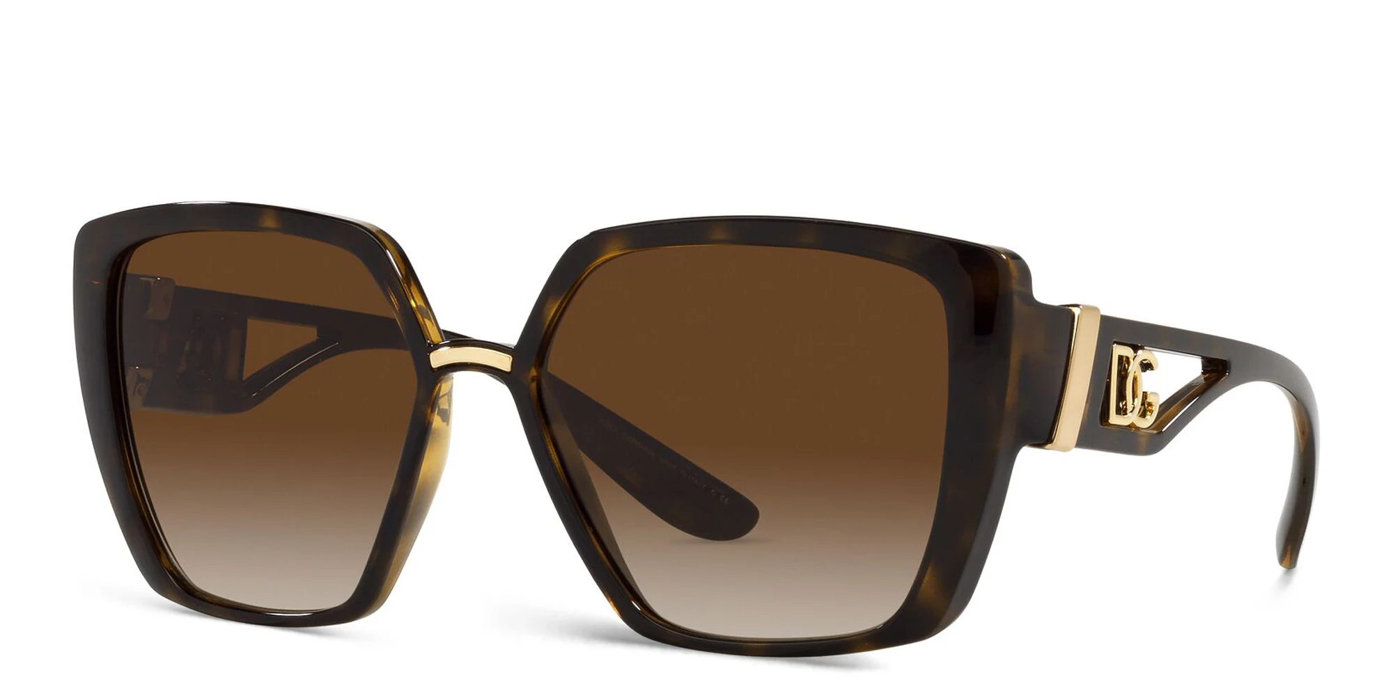 Shop Dolce & Gabbana Cat Eye Sunglasses in Brown online.