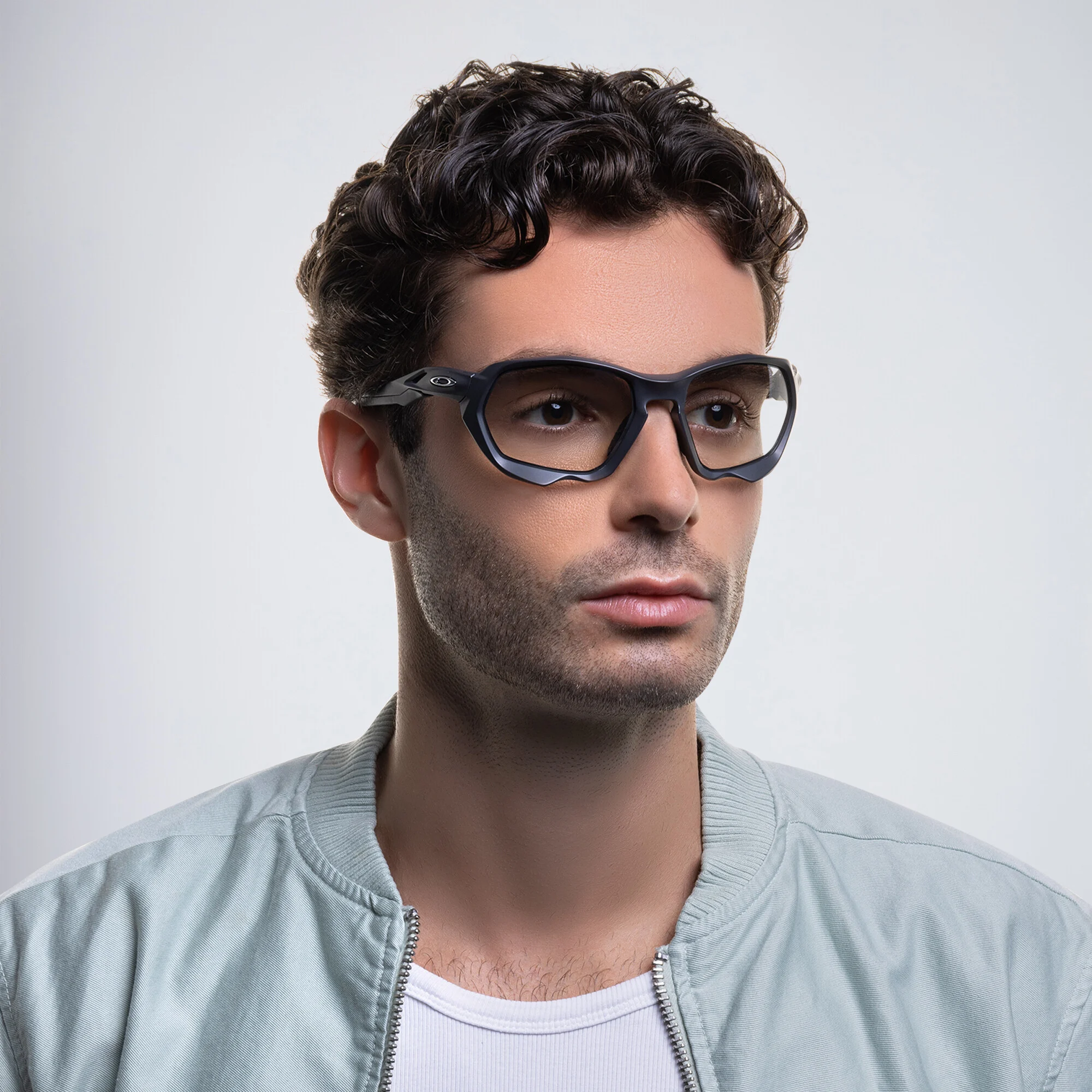 Shop Oakley Oakley Plazma Rectangle Sunglasses in Matte Carbon online.