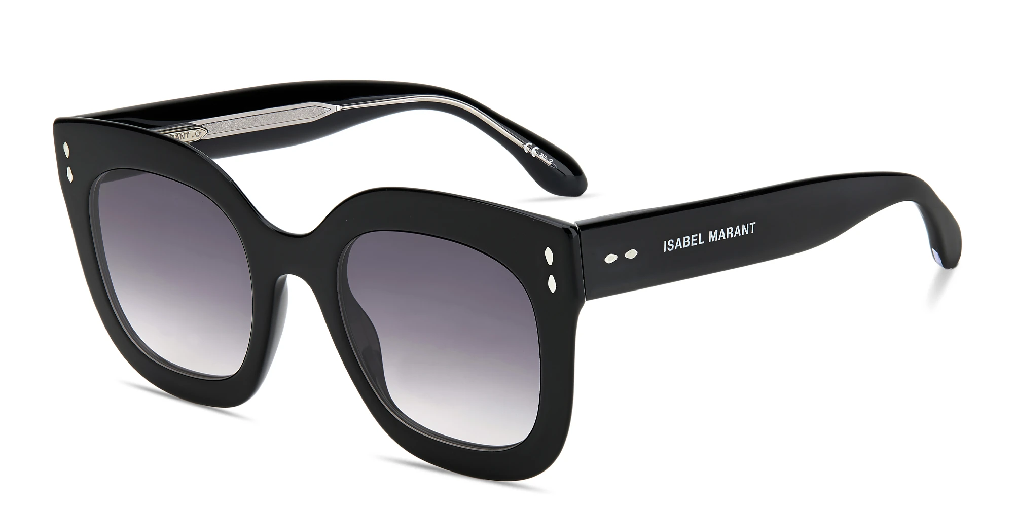 Shop ISABEL MARANT Logo Signature Oversized Square Sunglasses in Black online.
