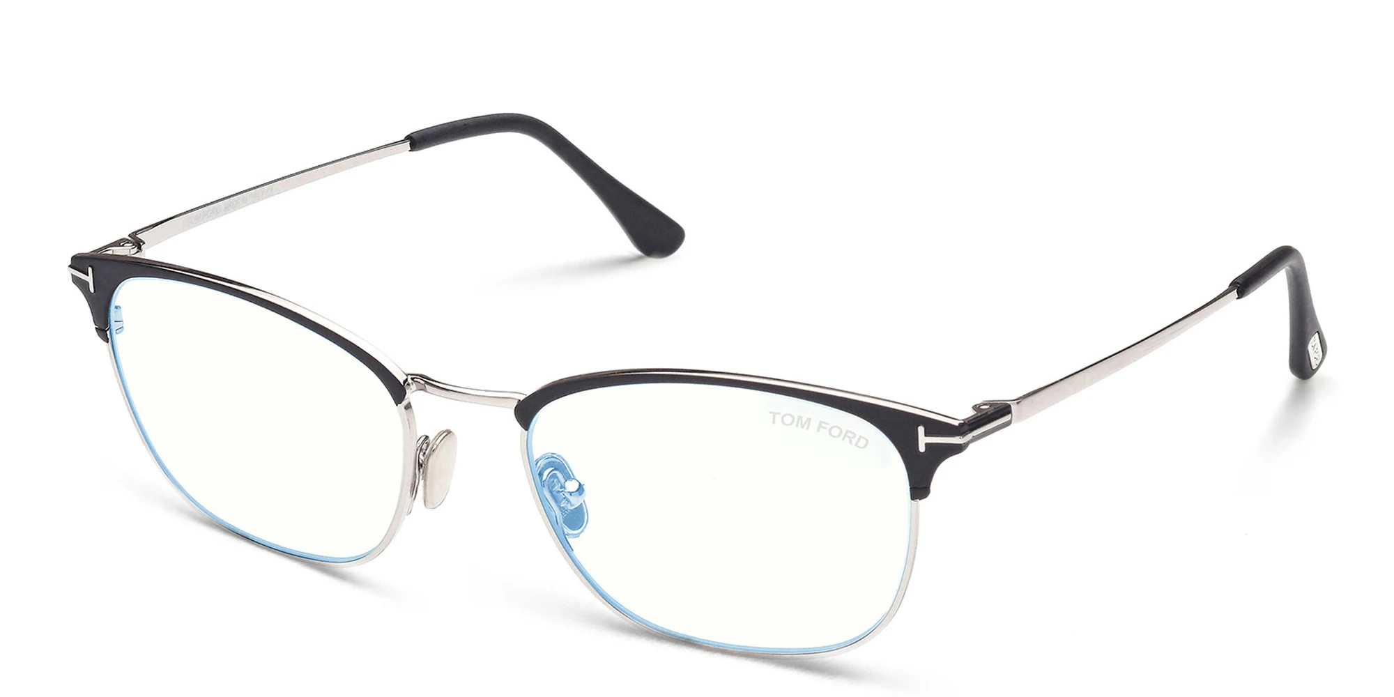 Shop TOM FORD Square Eyeglasses in Matte Black online.