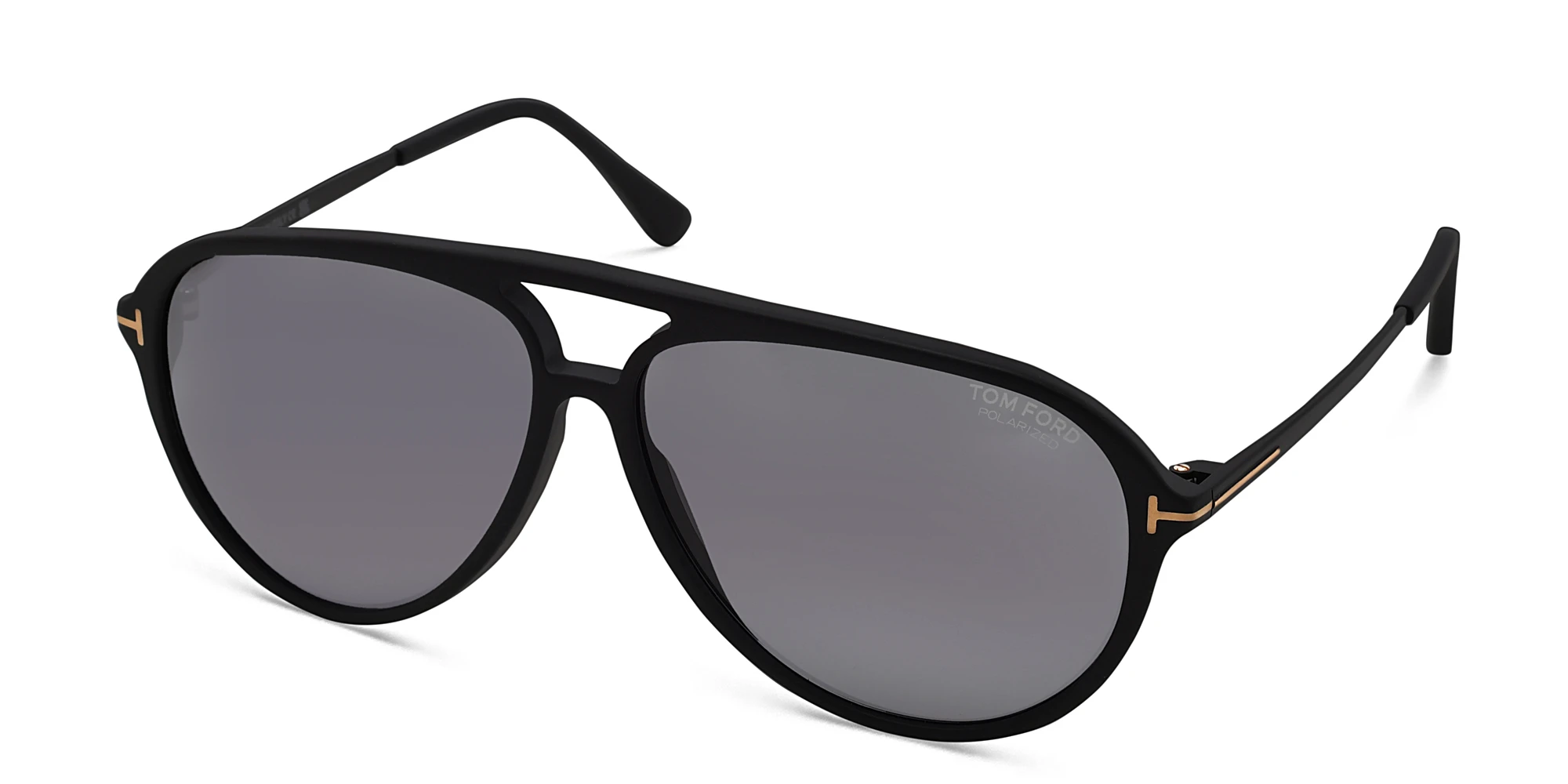 Shop TOM FORD Samson Pilot Sunglasses in Shiny Black online.