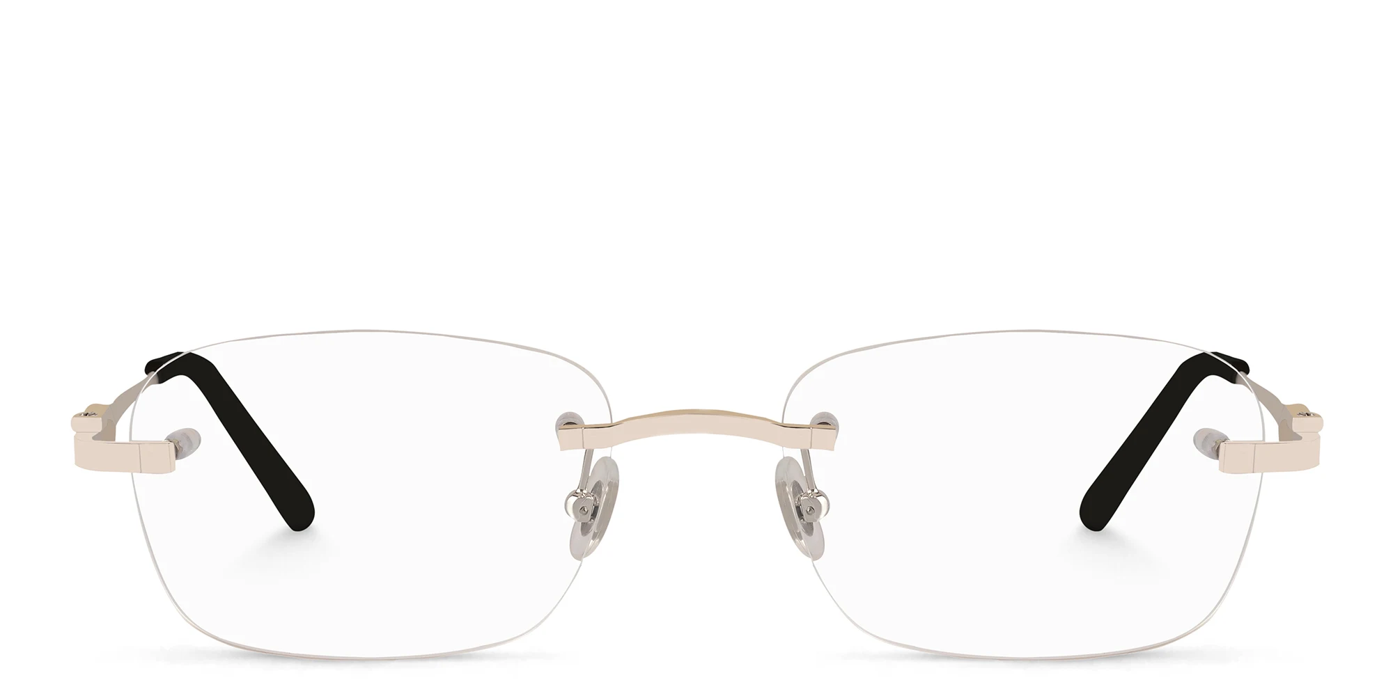 Shop Cartier Signature 'C'de Cartier Rimless Eyeglasses in Silver online.