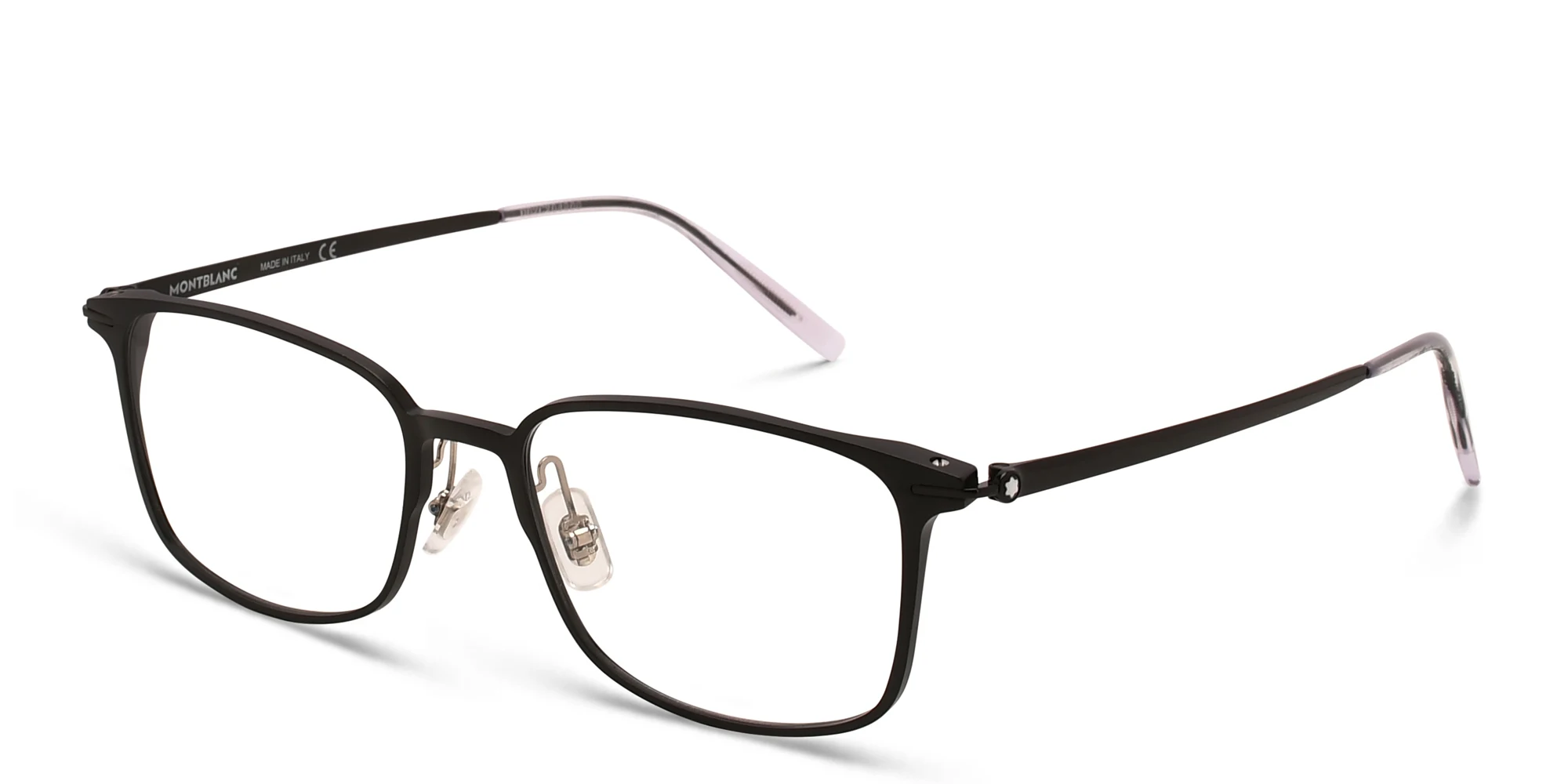 Shop MONTBLANC Rectangle Eyeglasses in Black online.