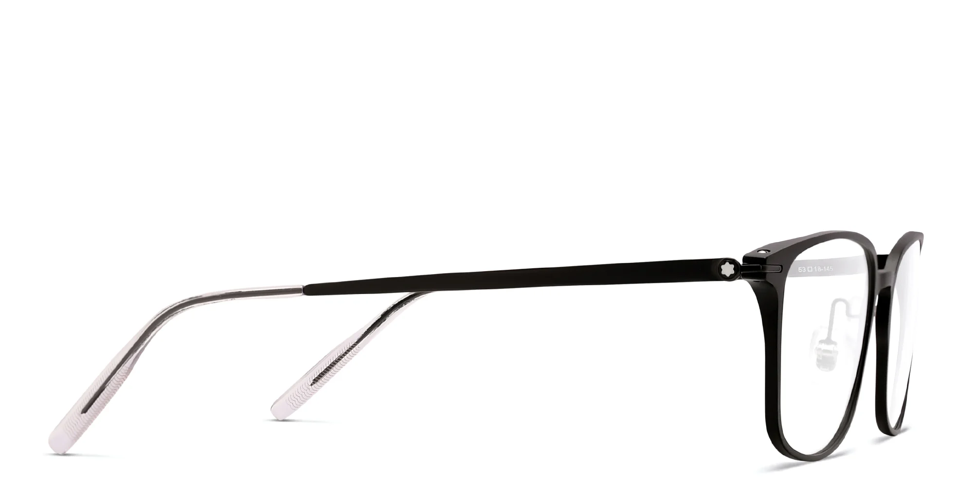 Shop MONTBLANC Rectangle Eyeglasses in Black online.