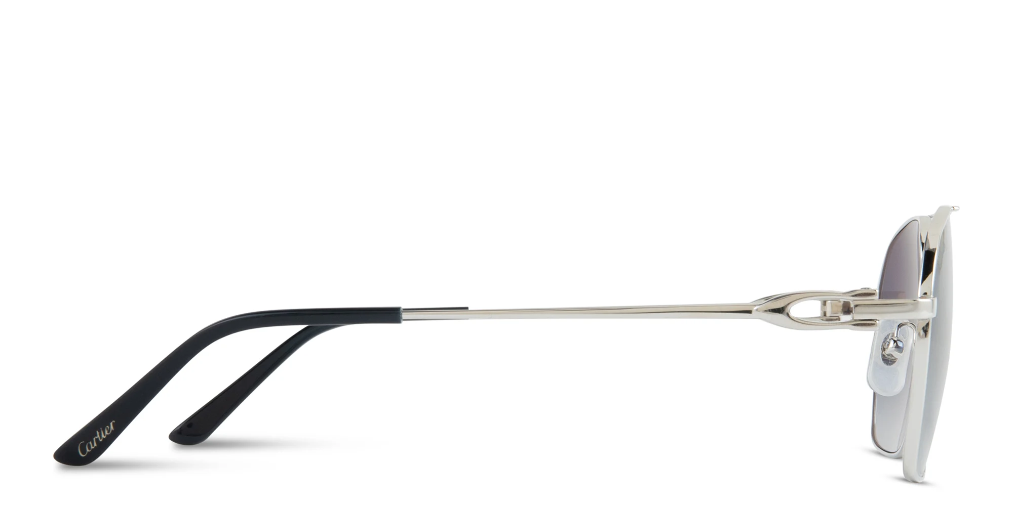 Shop Cartier Signature C de Cartier Pilot Sunglasses in Silver online.