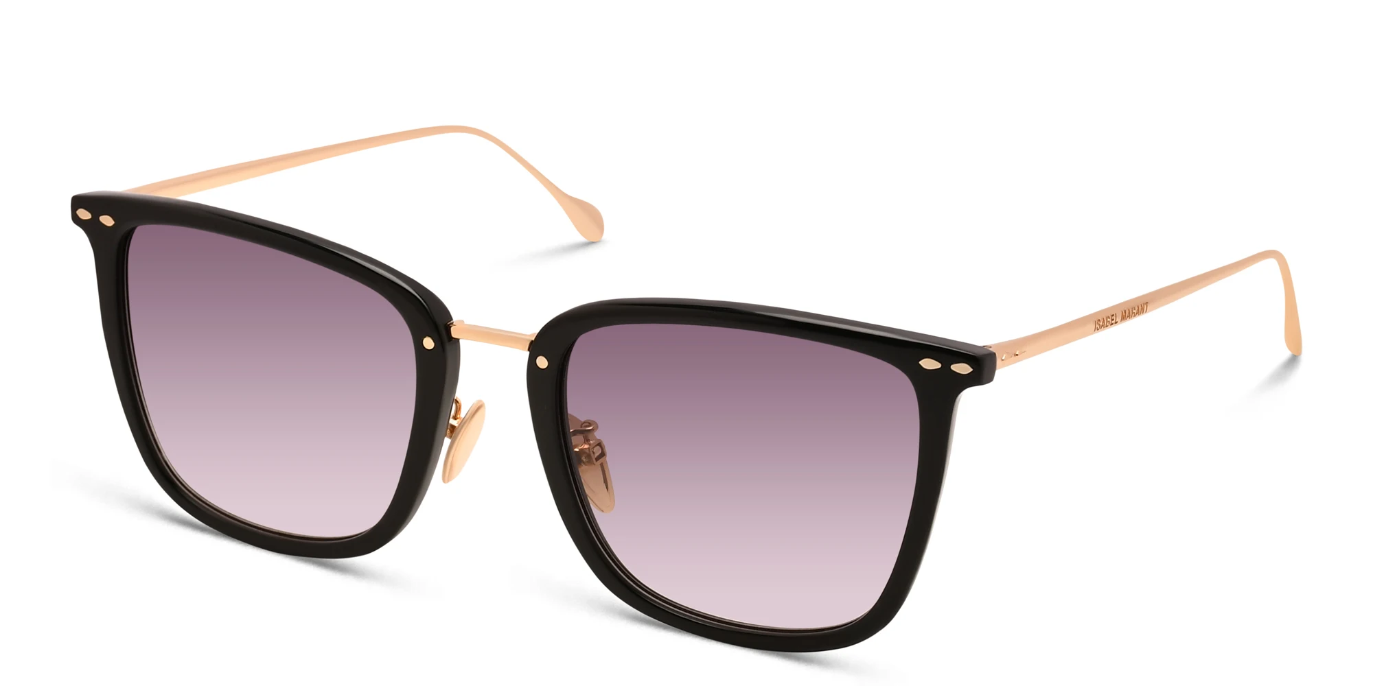 Shop ISABEL MARANT Square Sunglasses in Black Gold online.