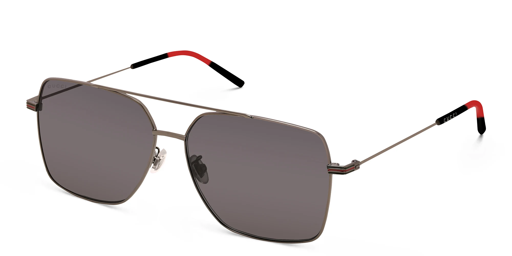 Shop GUCCI Aviator Sunglasses in Silver online.