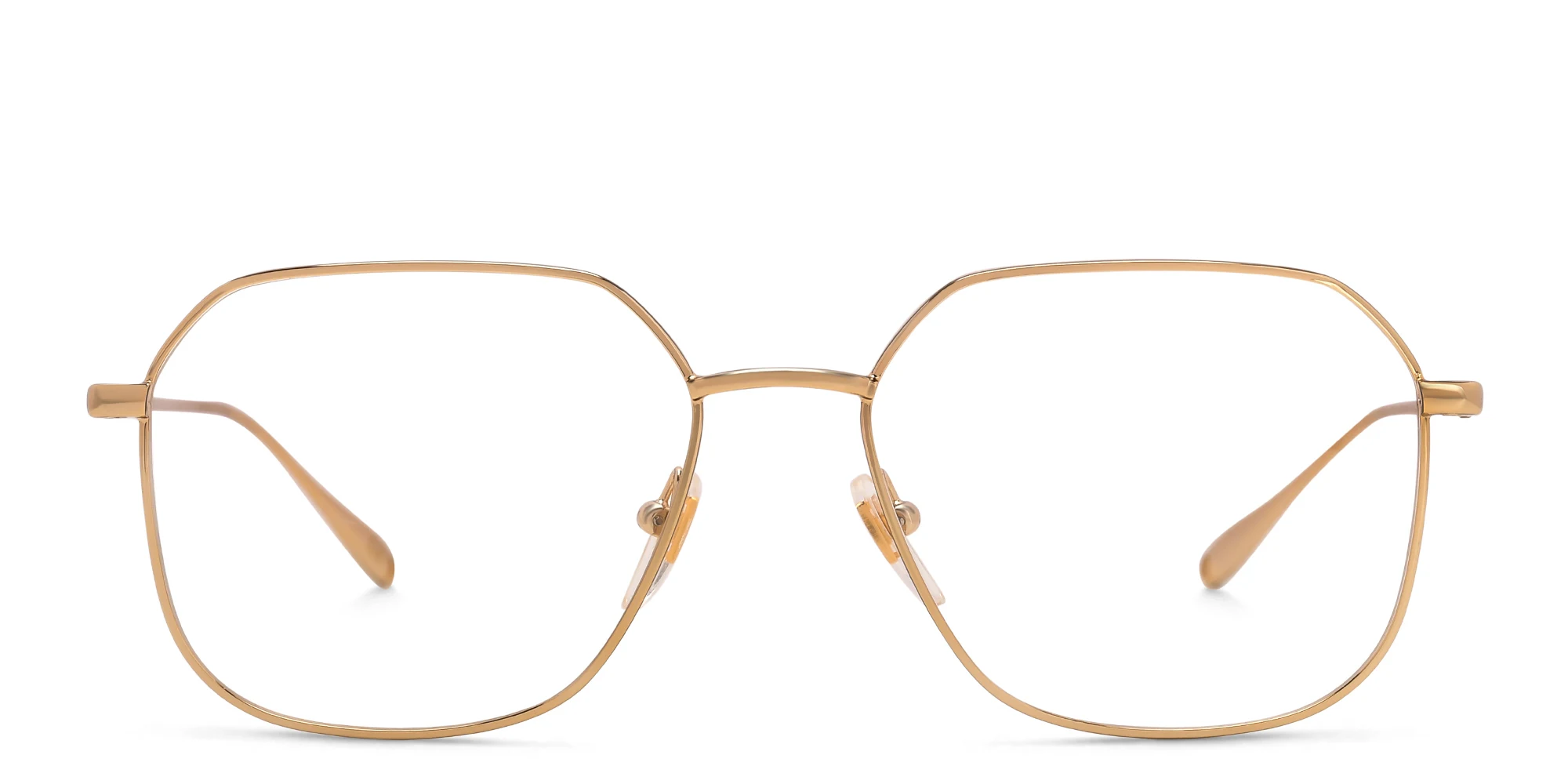 Shop GUCCI Rectangle Eyeglasses in Gold online.