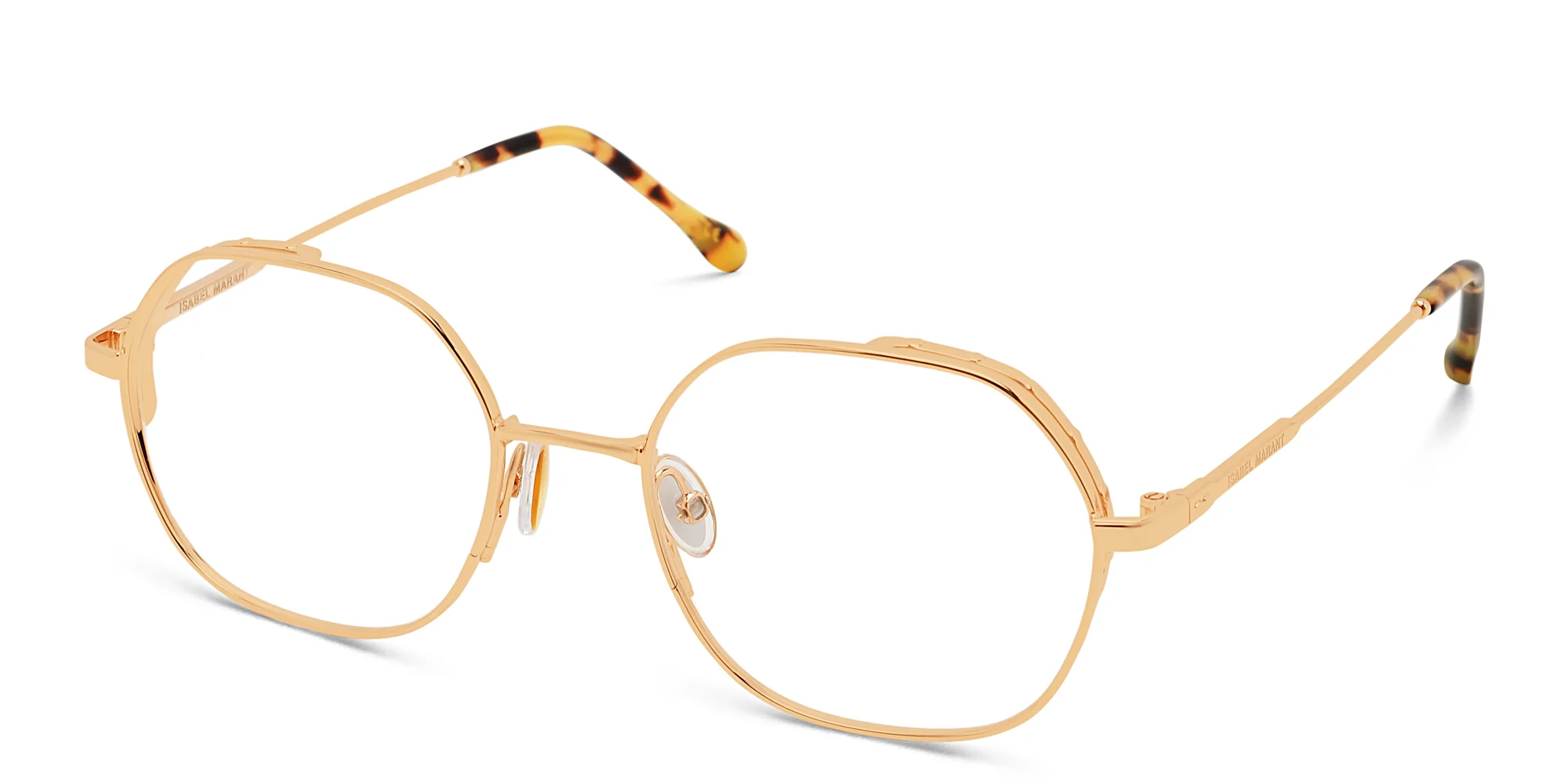 Shop ISABEL MARANT Irregular Eyeglasses in Rose Gold online.