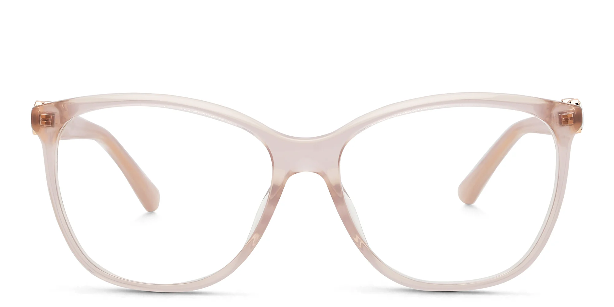 Shop JIMMY CHOO Wide Square Eyeglasses in Nude online.