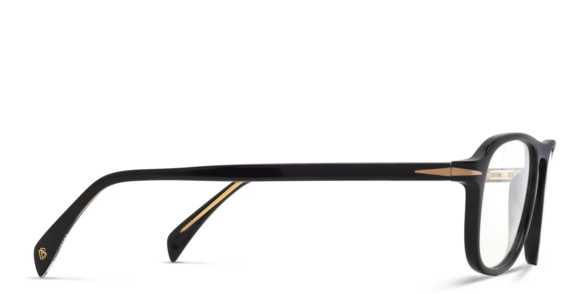 Shop DAVID BECKHAM Square Eyeglasses in Black online.