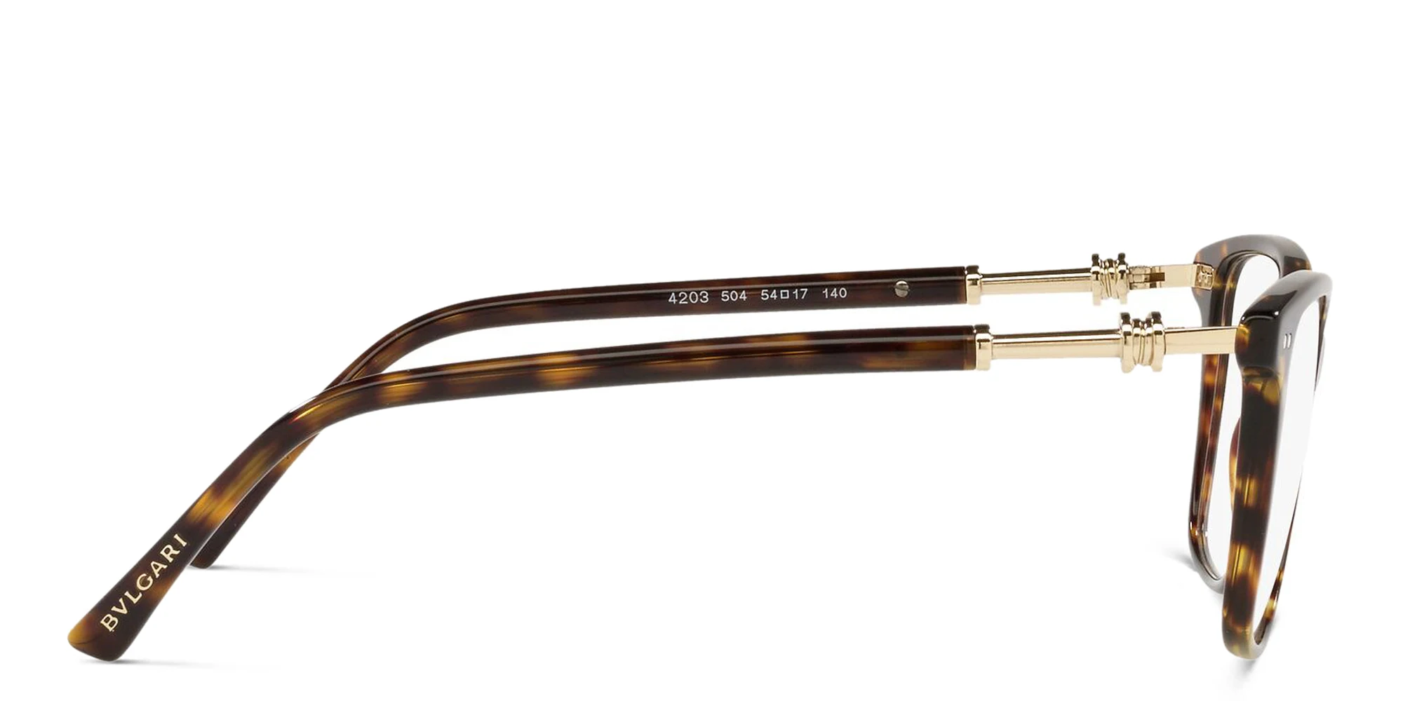 Shop BVLGARI Square Eyeglasses in Havana online.