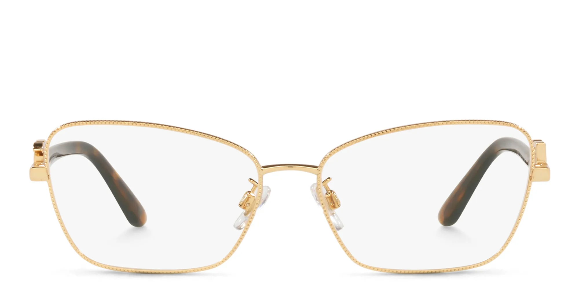 Shop Dolce & Gabbana Wide Cat-Eye Eyeglasses in Gold online.