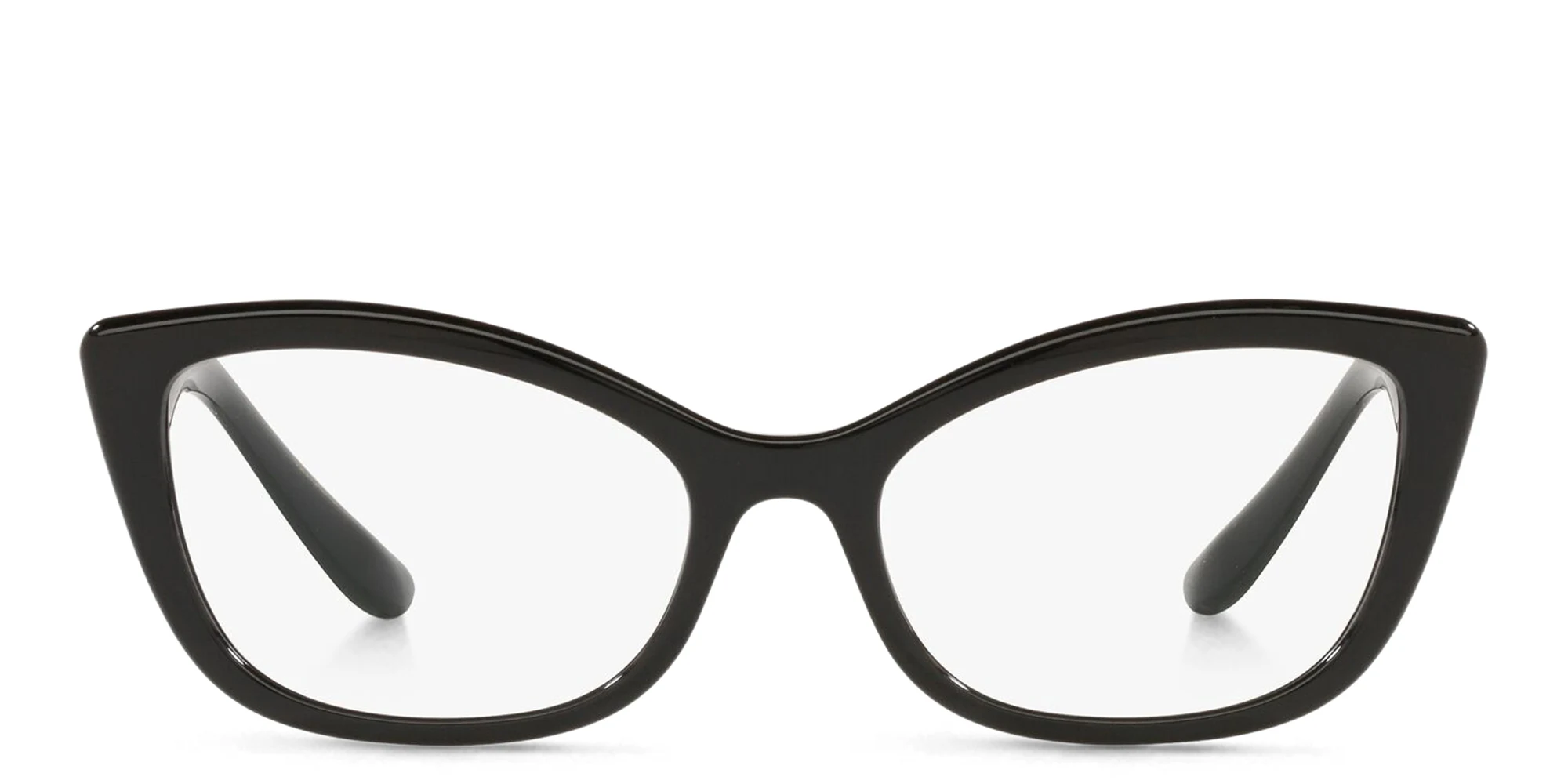 Shop Dolce & Gabbana Wide Cat Eye Eyeglasses in Black online.
