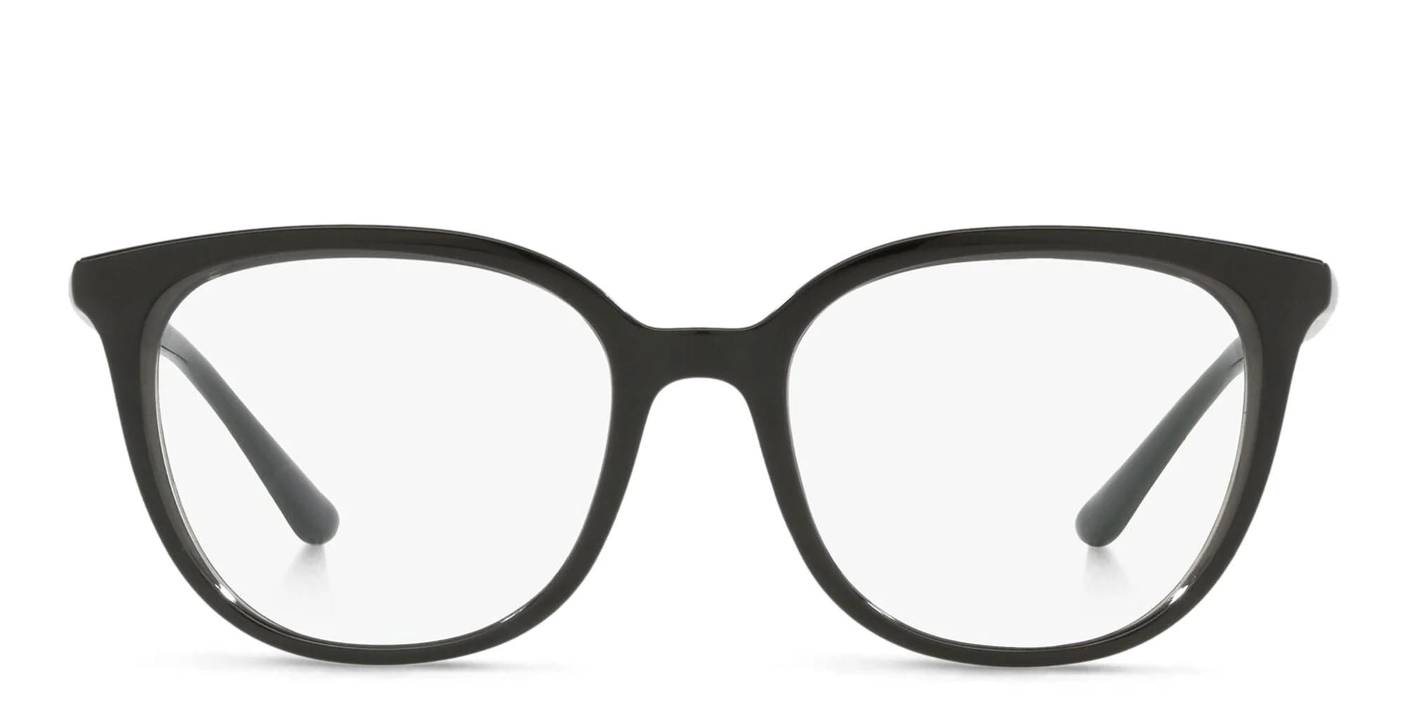 Shop Dolce & Gabbana Square Eyeglasses in Black/Transparent Black online.