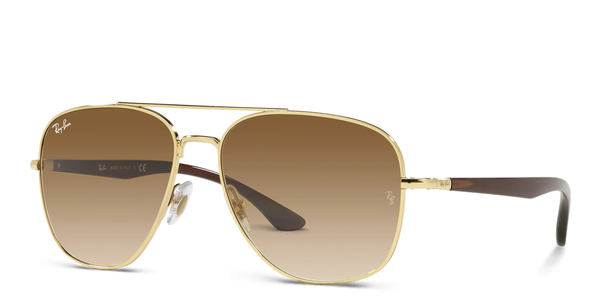 Shop Ray-Ban Unisex Square Sunglasses in Gold online.