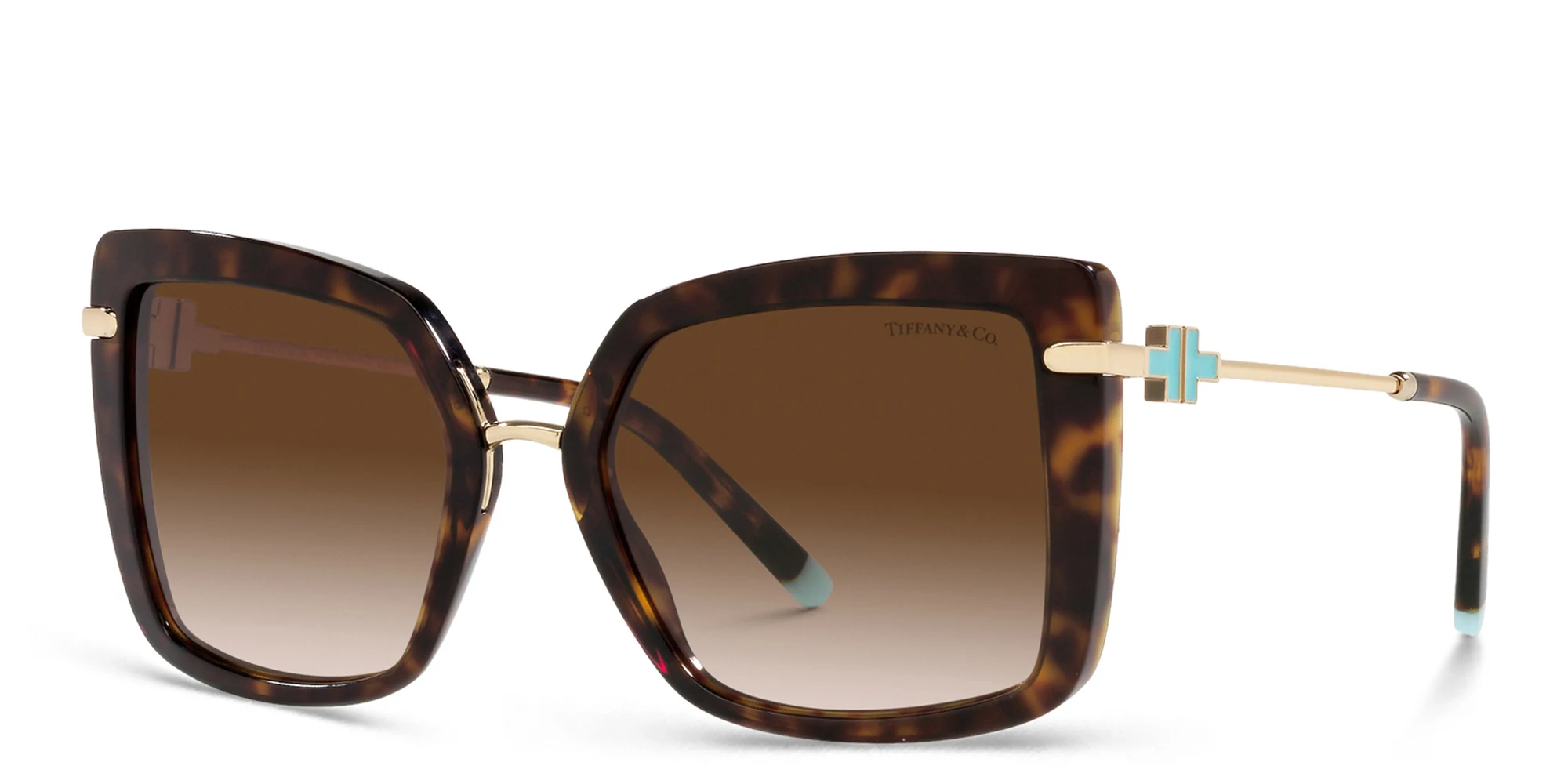 Shop TIFFANY Square Sunglasses in Havana online.